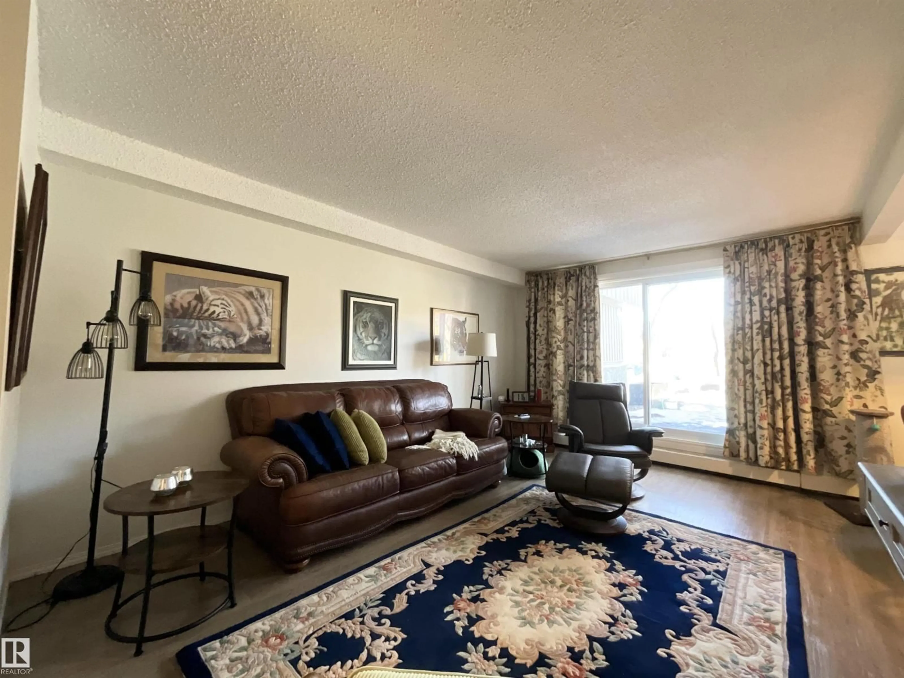 Living room with furniture, carpet floor for #101 - 11019 107 ST, Edmonton Alberta T5H2Z6