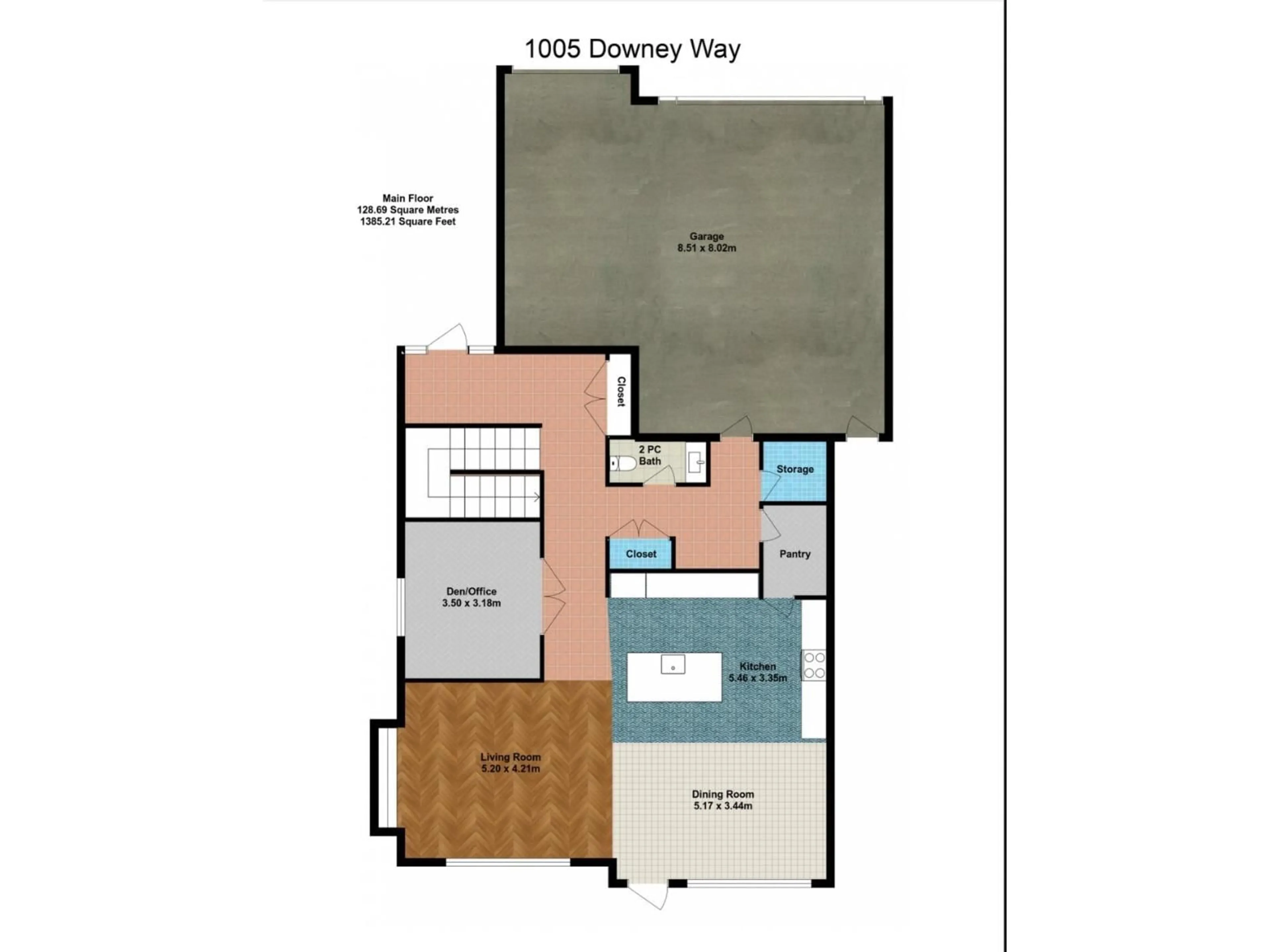 Floor plan for 1005 DOWNEY WY, Edmonton Alberta T6M2V4