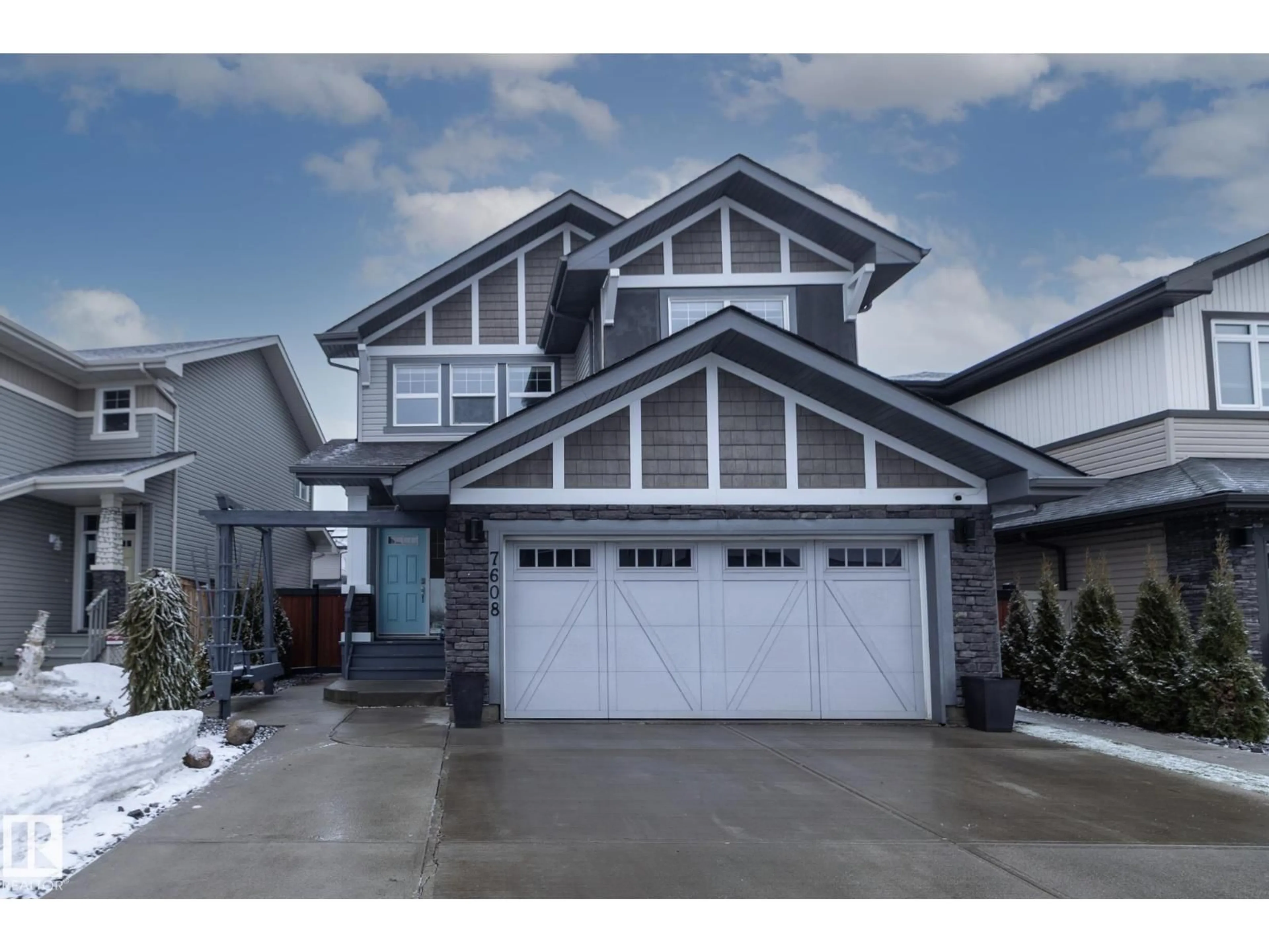 Home with vinyl exterior material, street for 7608 179 AV, Edmonton Alberta T5Z0L2