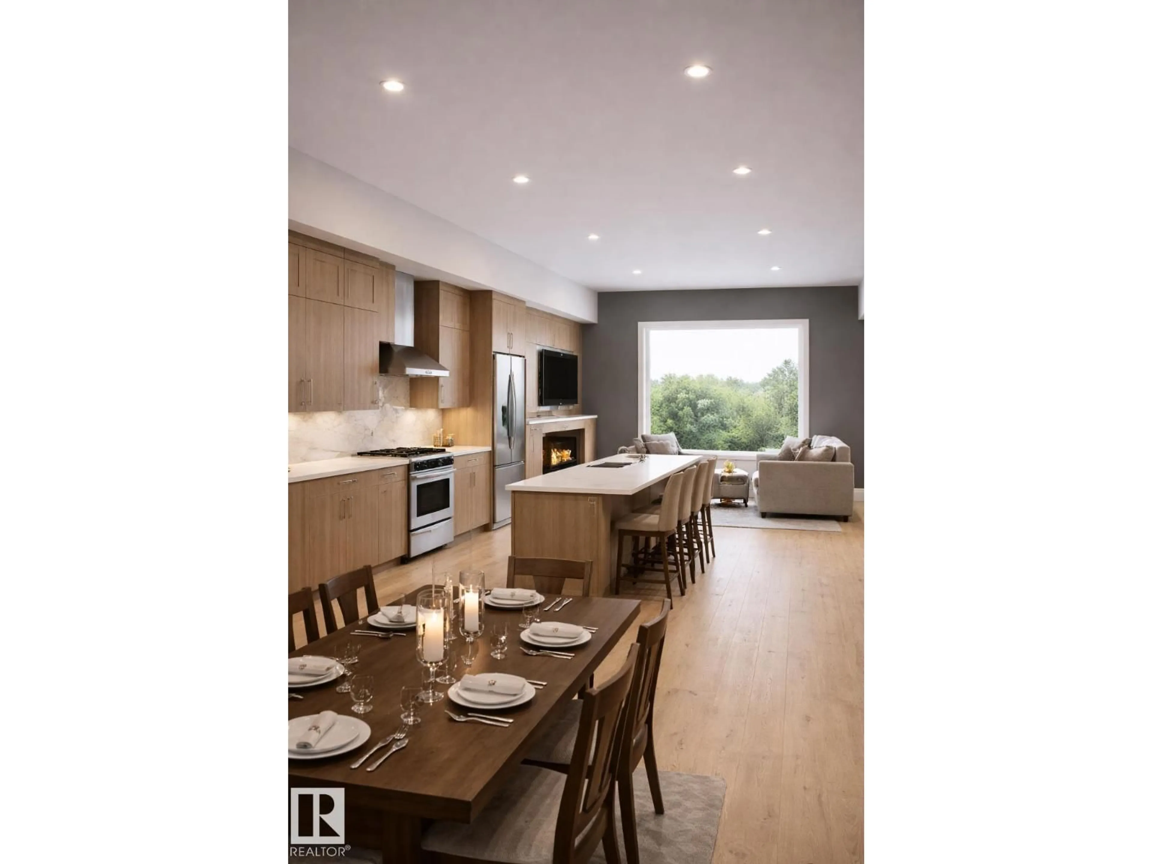 Open concept kitchen, wood/laminate floor for 532 ASHGROVE CIRCLE, Leduc Alberta T9E0K8