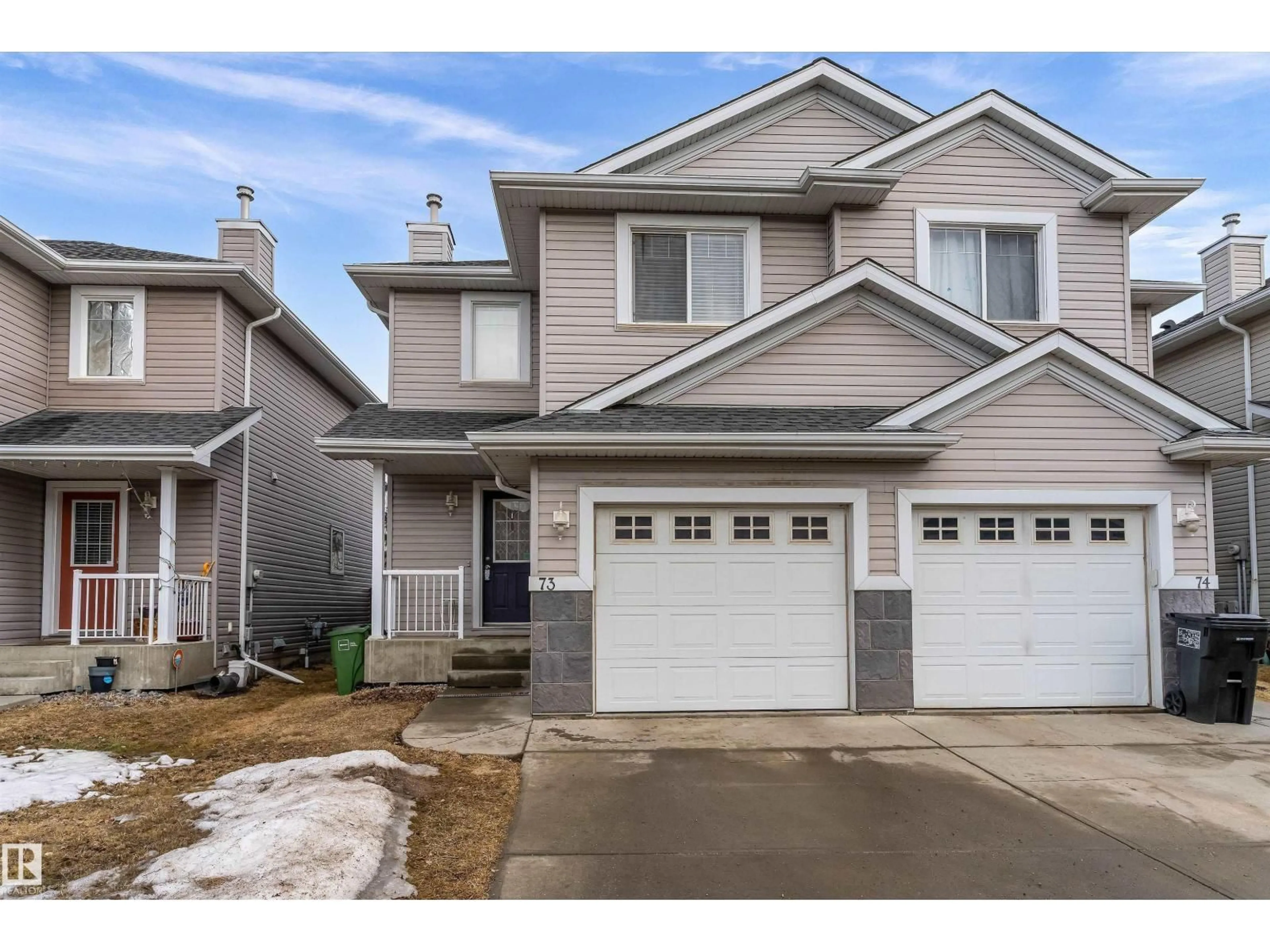 Home with vinyl exterior material, street for 73 - 1428 HODGSON WY, Edmonton Alberta T6R3P8