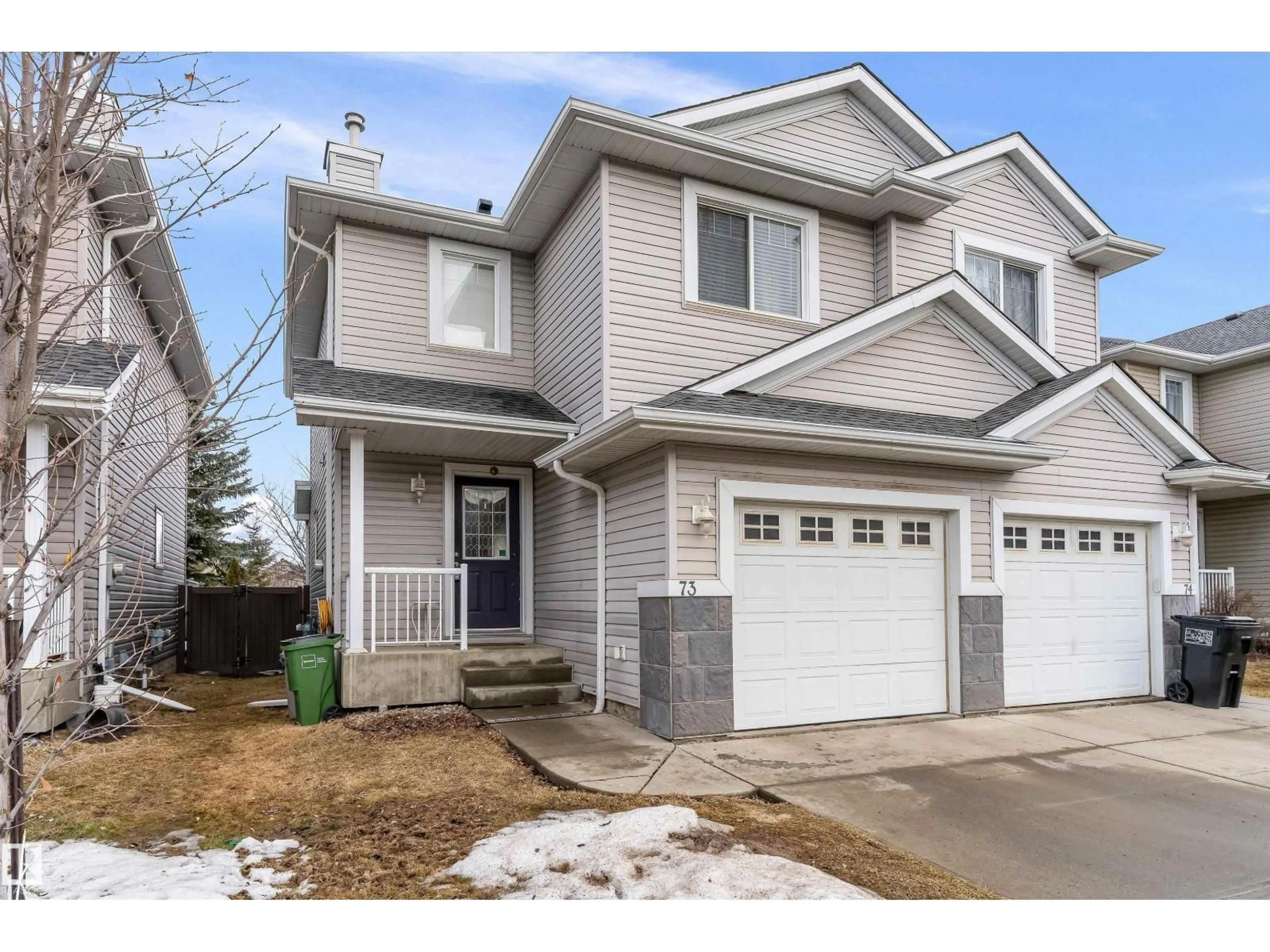 Home with vinyl exterior material, street for 73 - 1428 HODGSON WY, Edmonton Alberta T6R3P8