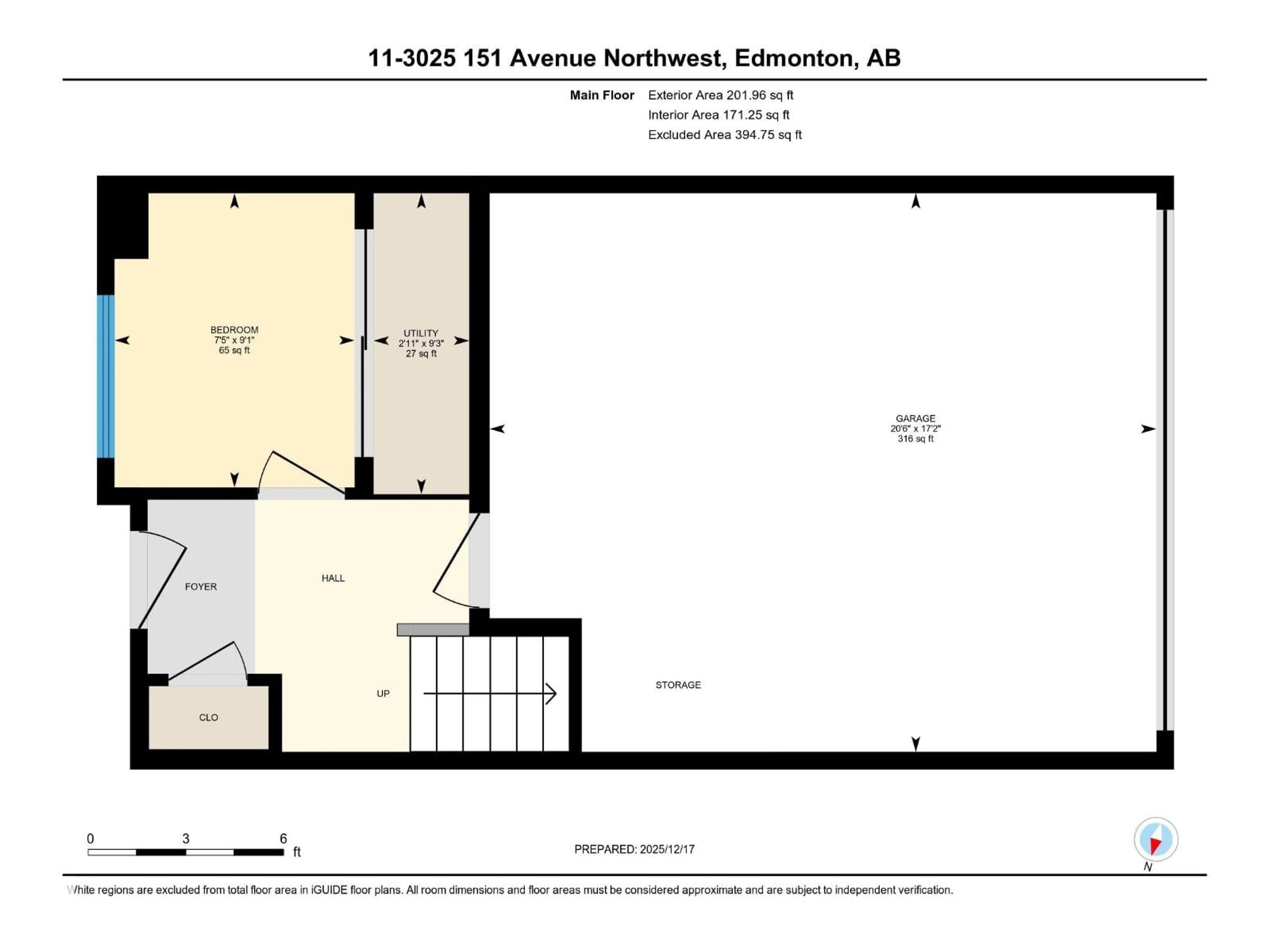 Floor plan for #11 - 3025 151 AV, Edmonton Alberta T5Y3W4