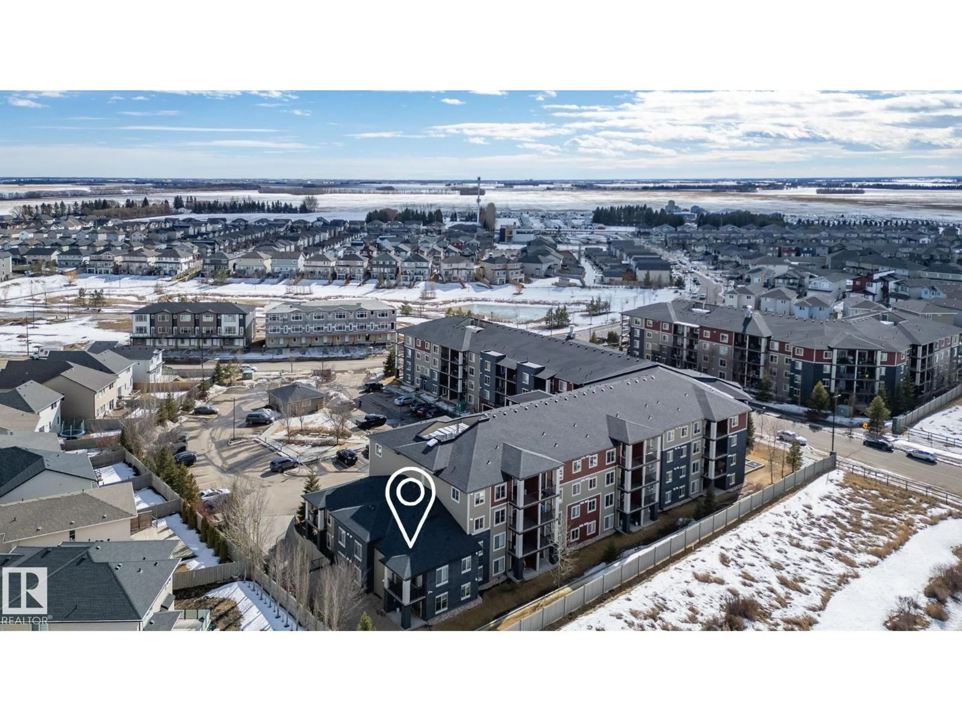A pic from outside/outdoor area/front of a property/back of a property/a pic from drone, city buildings view from balcony for 5370 - 227 CHAPPELLE RD, Edmonton Alberta T6W3L5