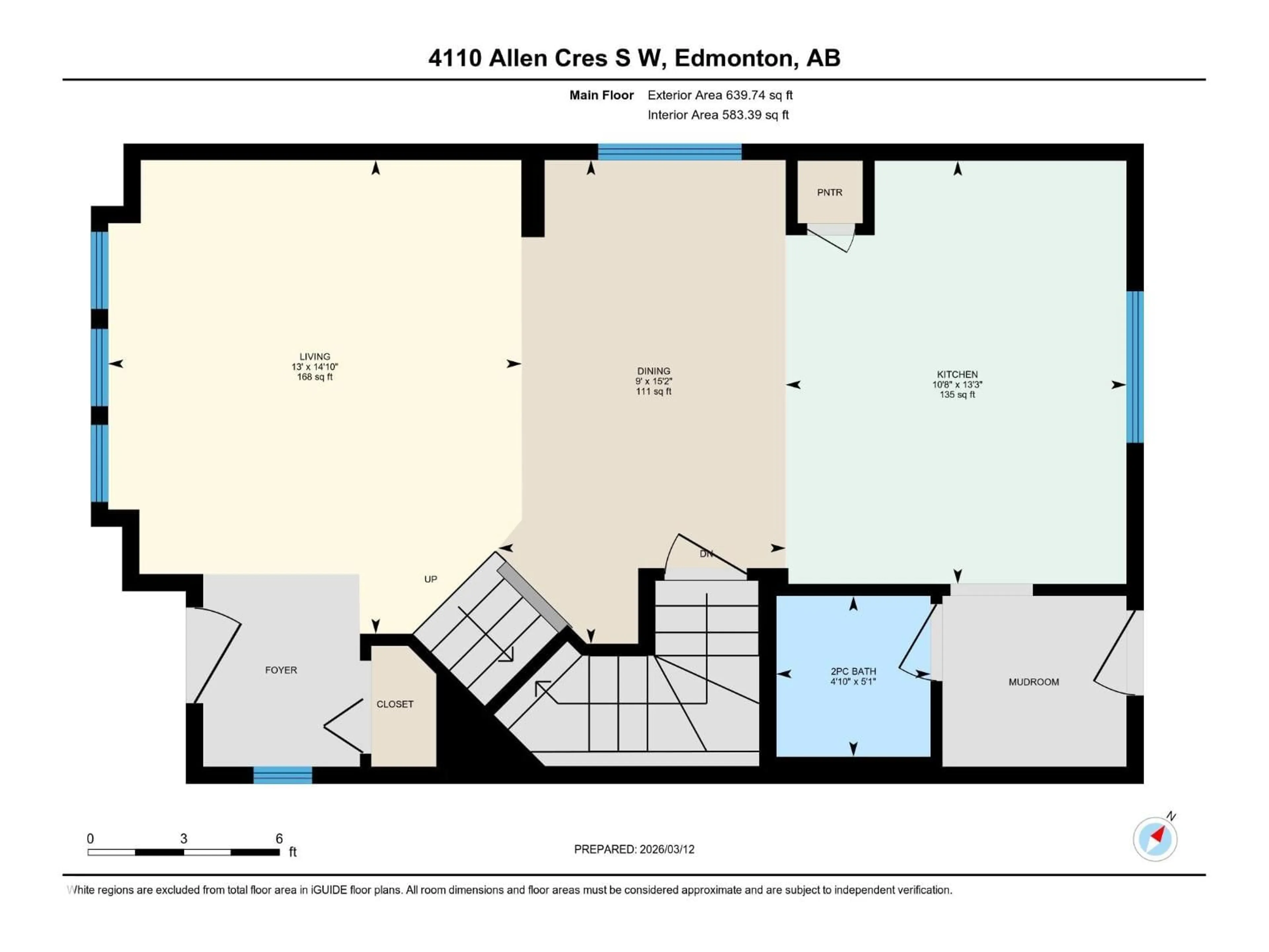 Floor plan for 4110 ALLAN CR, Edmonton Alberta T6W2J9