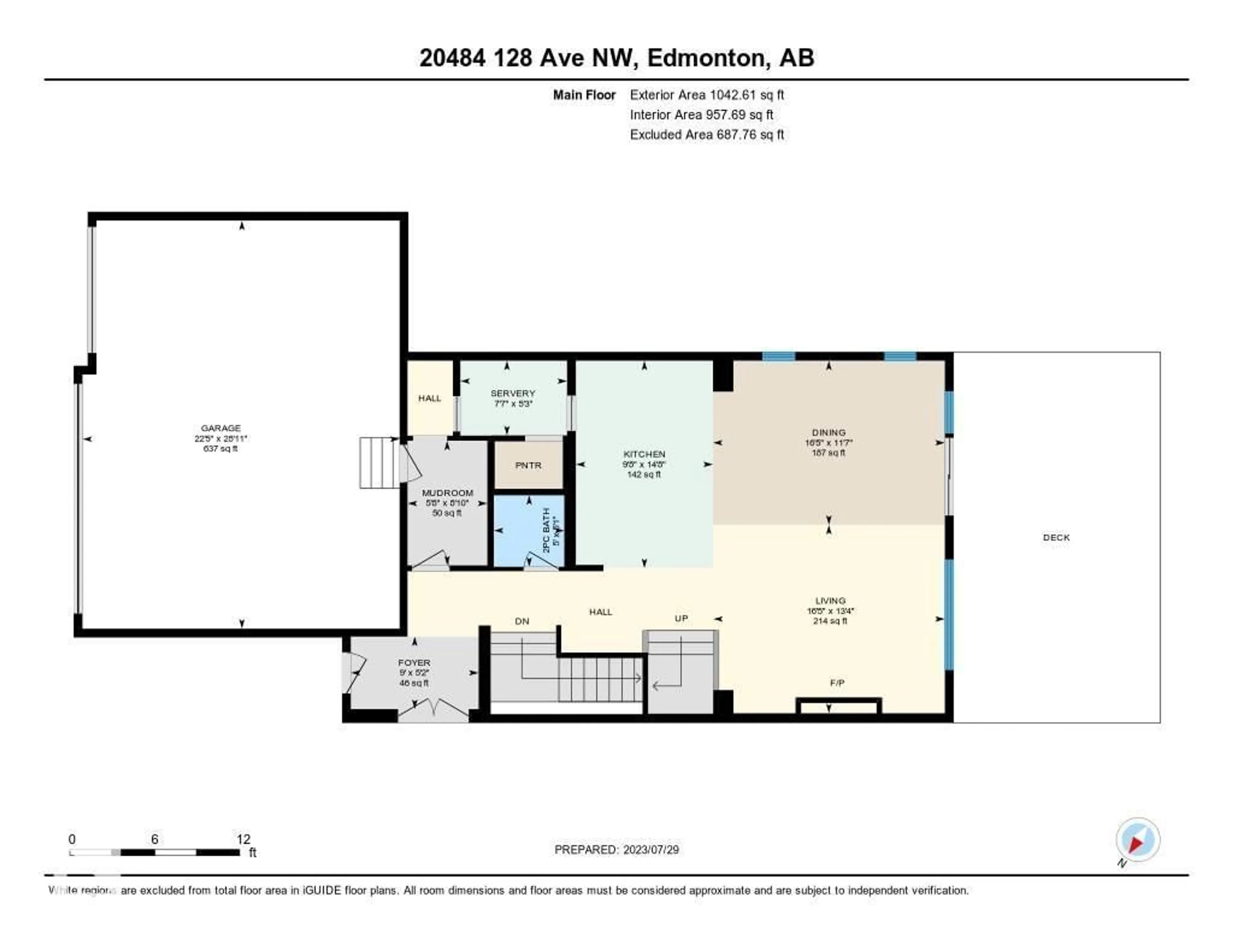 Floor plan for 20484 128 AV, Edmonton Alberta T5S0G1