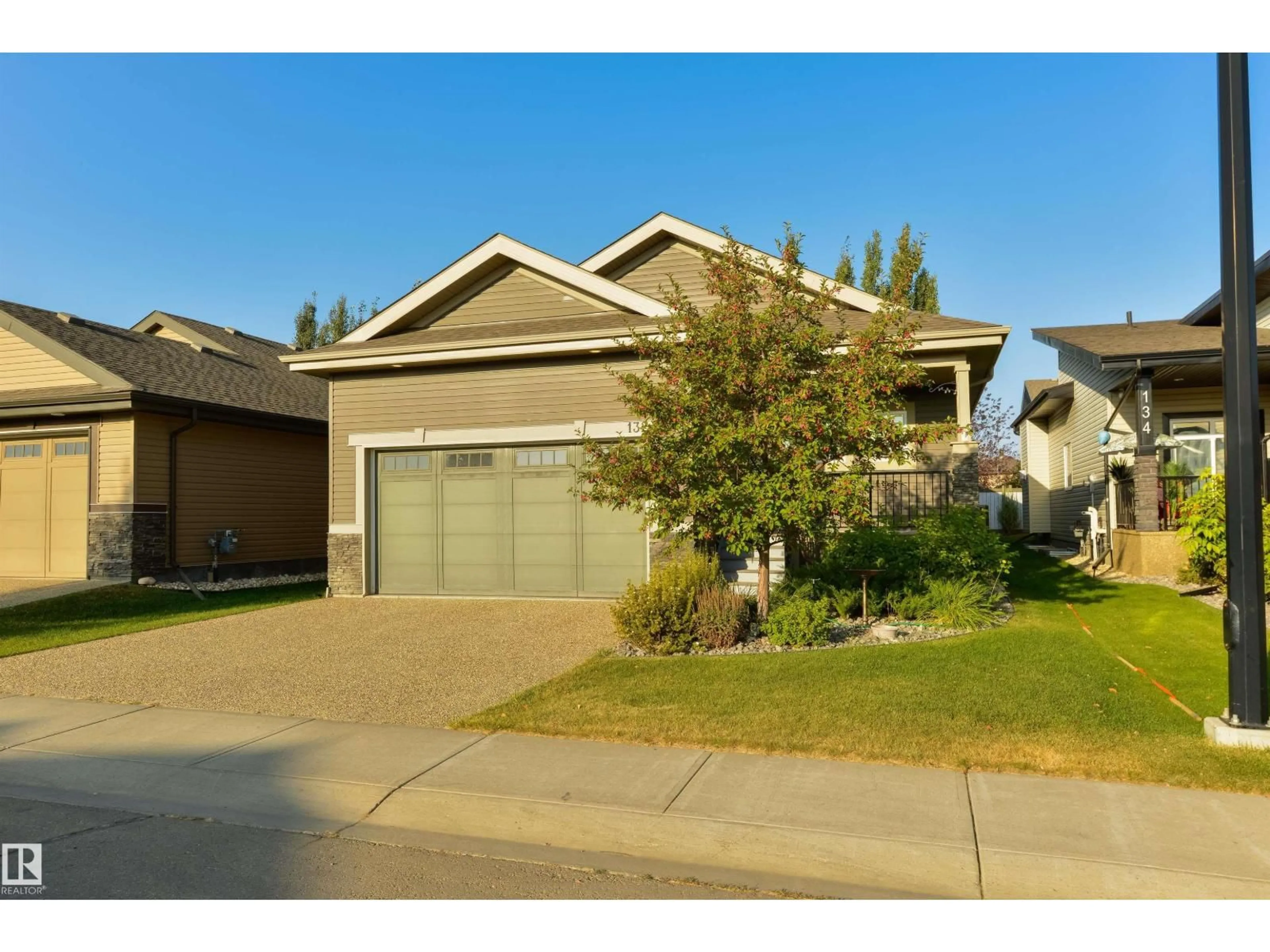 Home with vinyl exterior material, street for #132 - 132 HEATHERGLEN DR, Spruce Grove Alberta T7X0R6