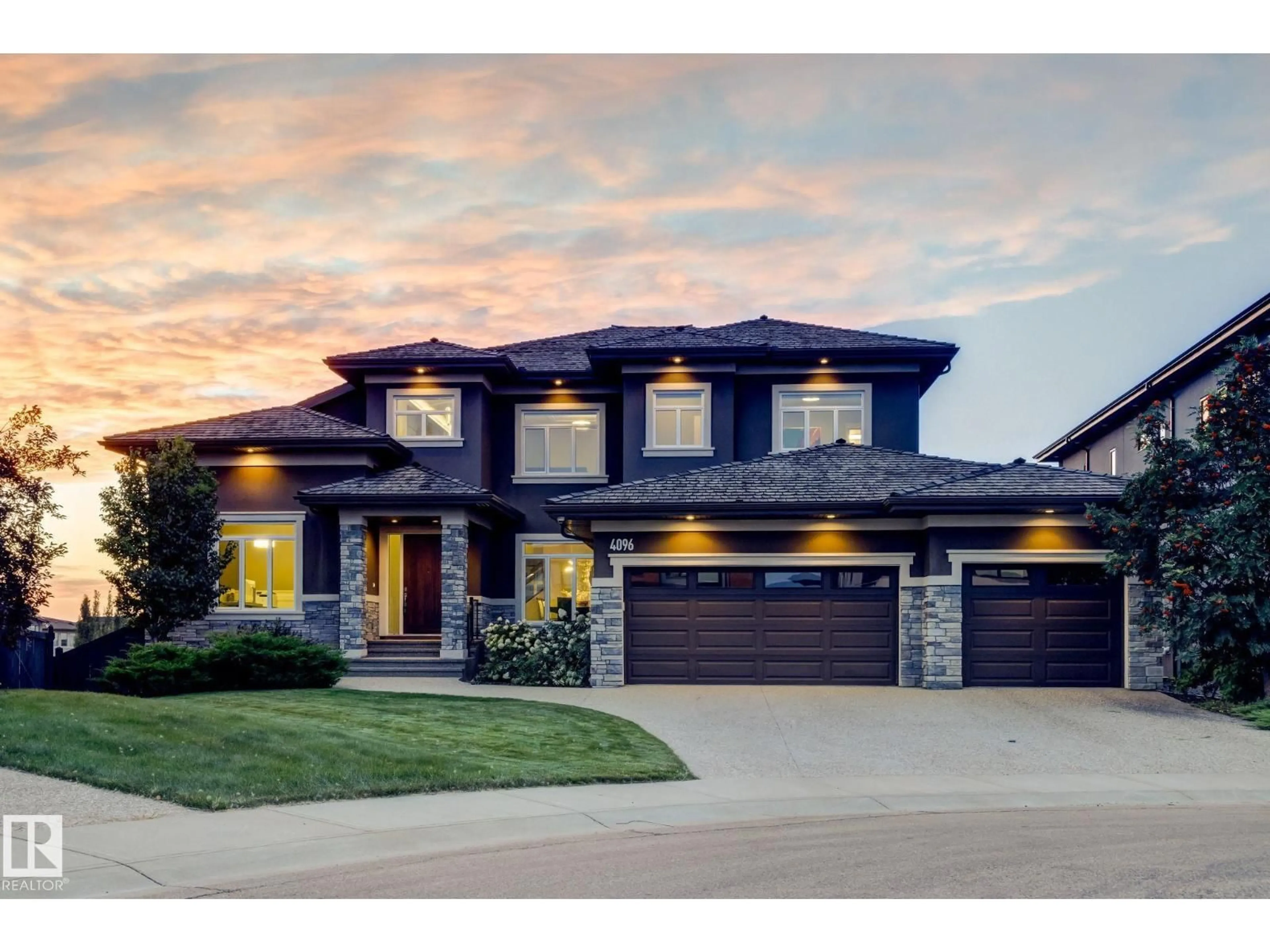 Home with brick exterior material, street for 4096 WHISPERING RIVER DR, Edmonton Alberta T6W2E2