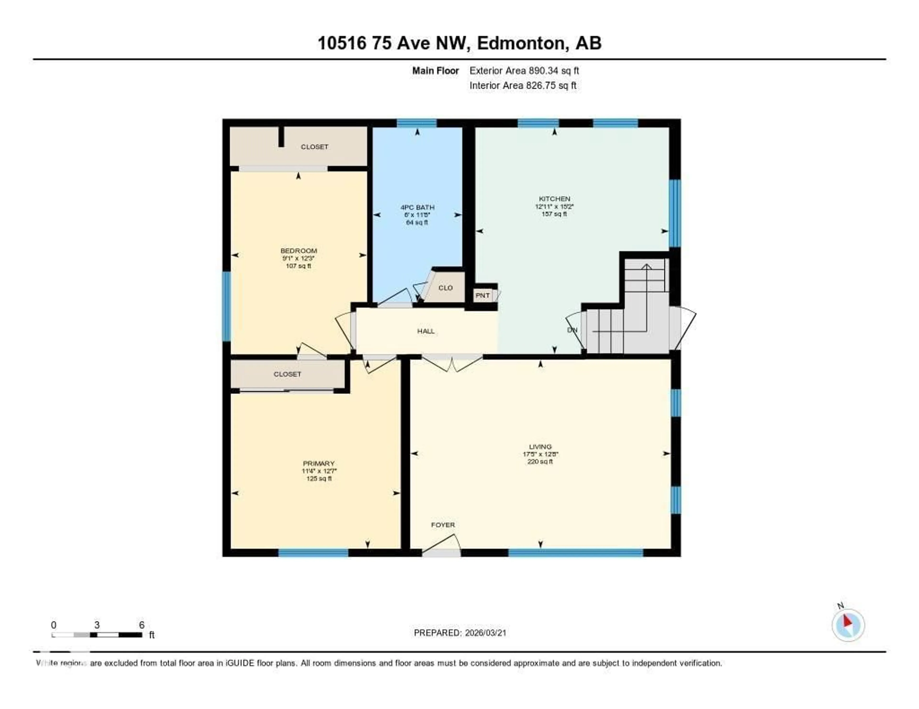 Floor plan for 10516 75 AV, Edmonton Alberta T6E1J4