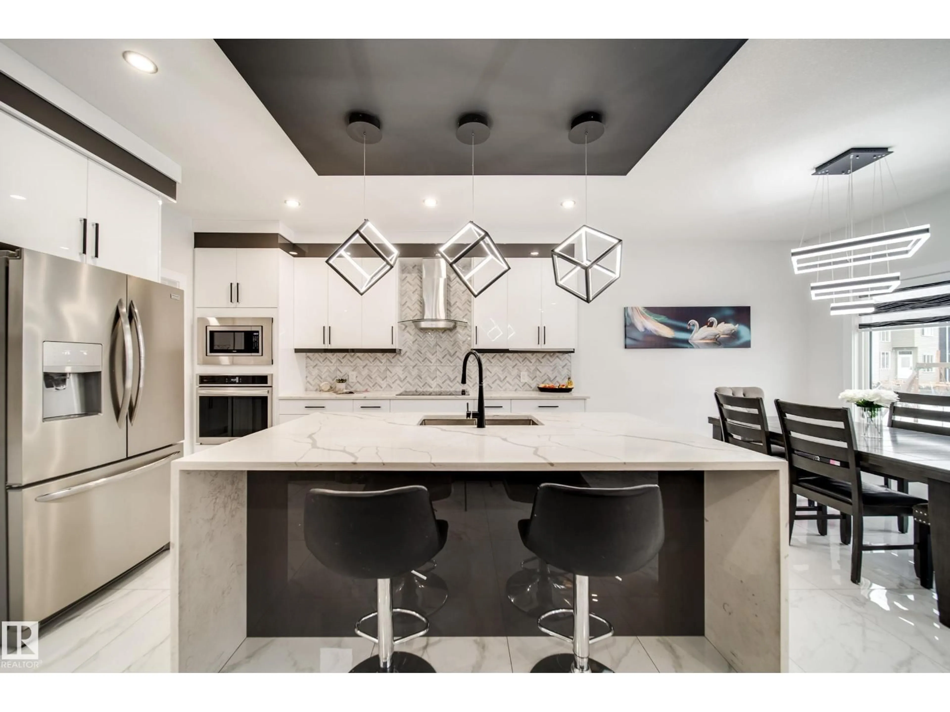 Contemporary kitchen, ceramic/tile floor for 6903 173 AV, Edmonton Alberta T5Z0W4