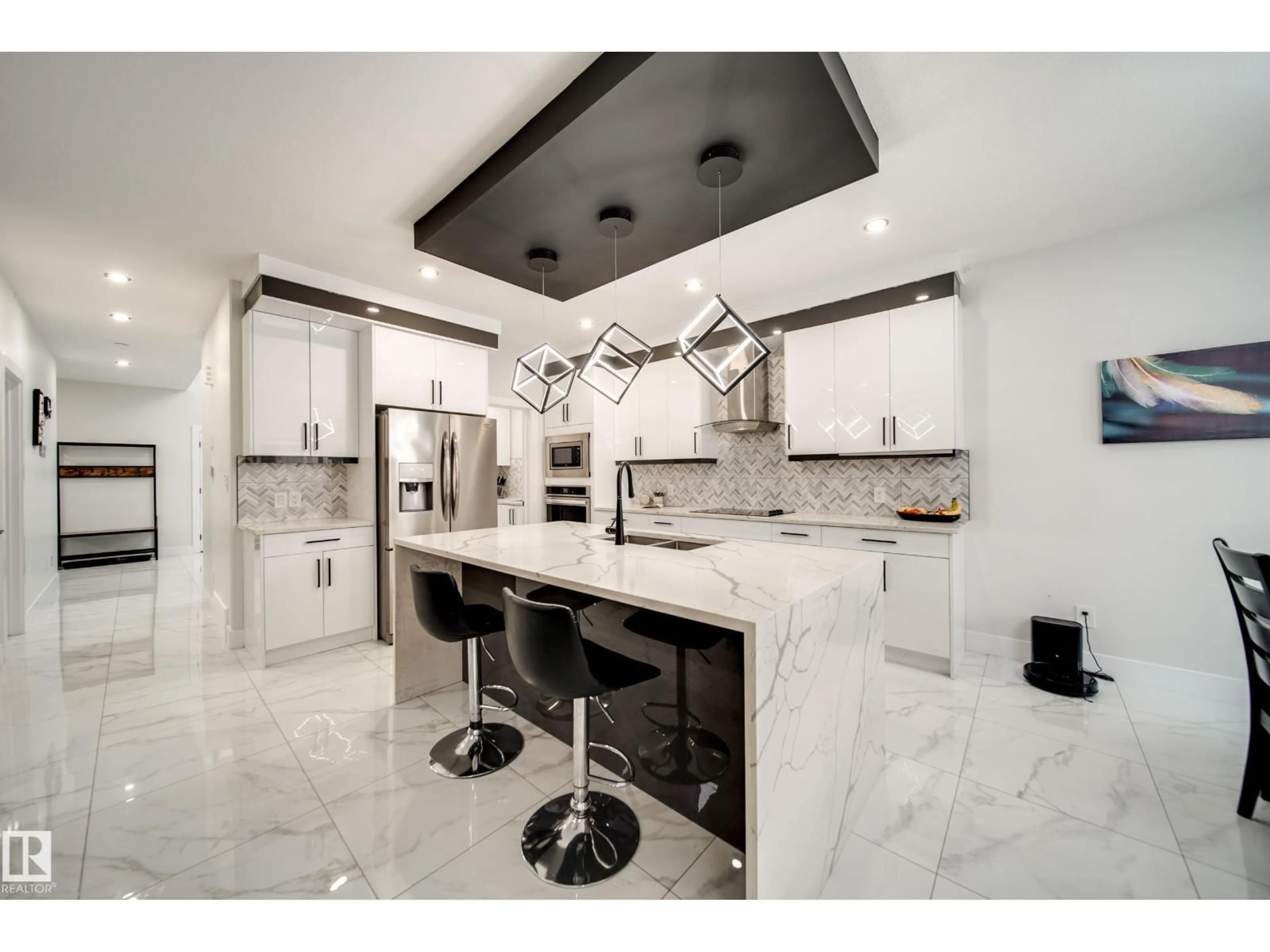 Contemporary kitchen, ceramic/tile floor for 6903 173 AV, Edmonton Alberta T5Z0W4