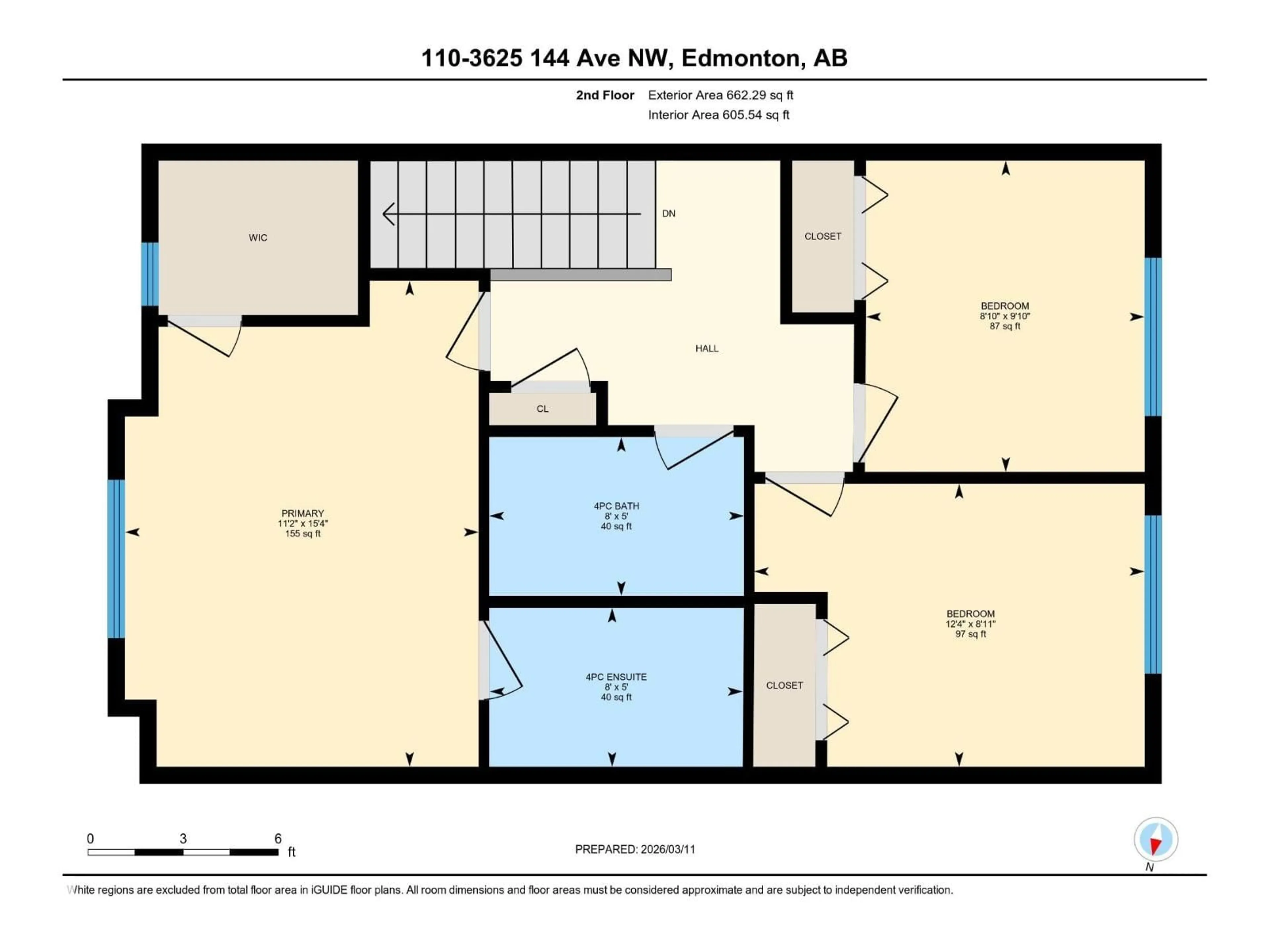 Floor plan for #110 - 3625 144 AV, Edmonton Alberta T5Y0T3
