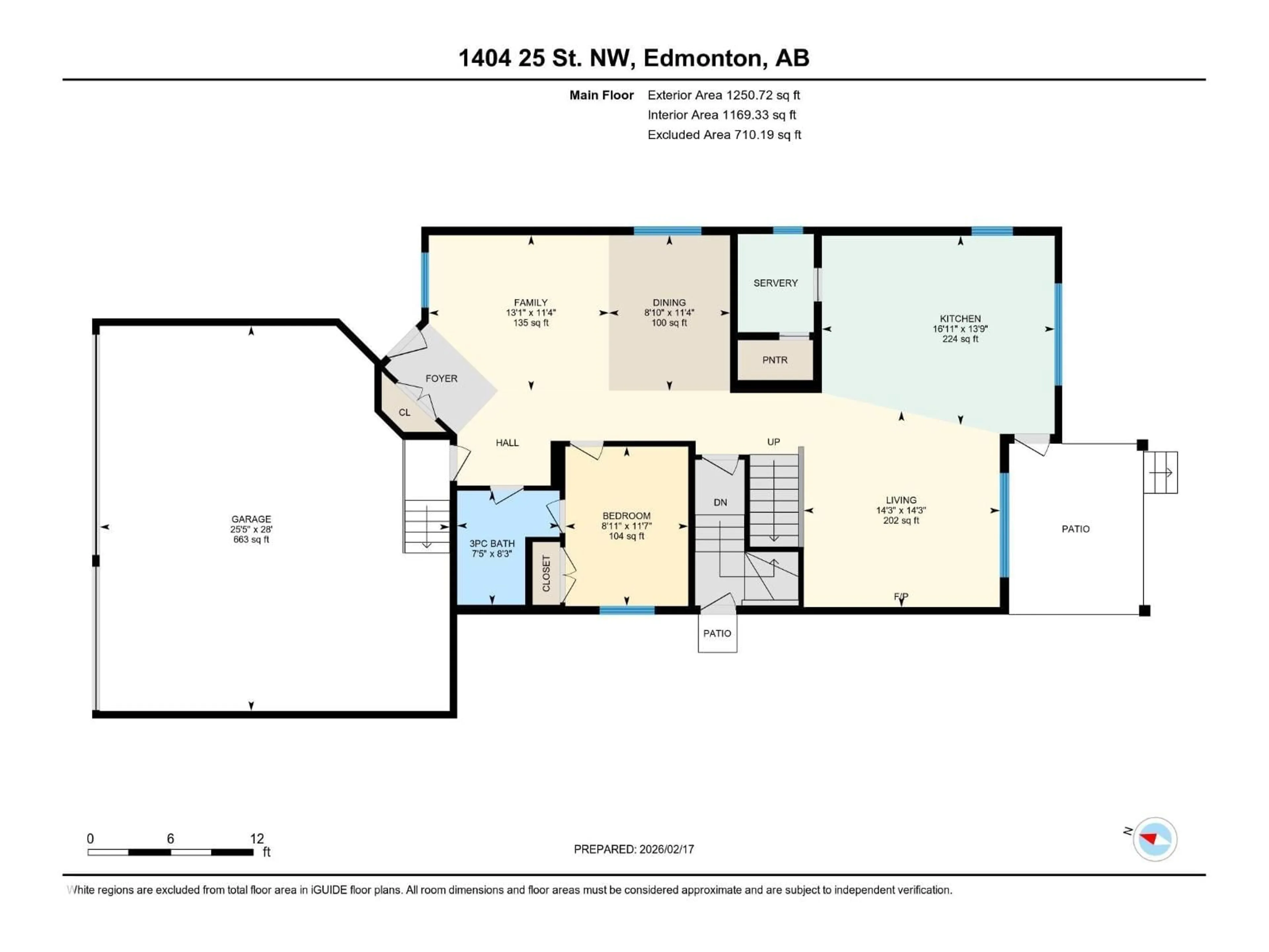 Floor plan for NW - 1404 25 ST, Edmonton Alberta T6T2K7