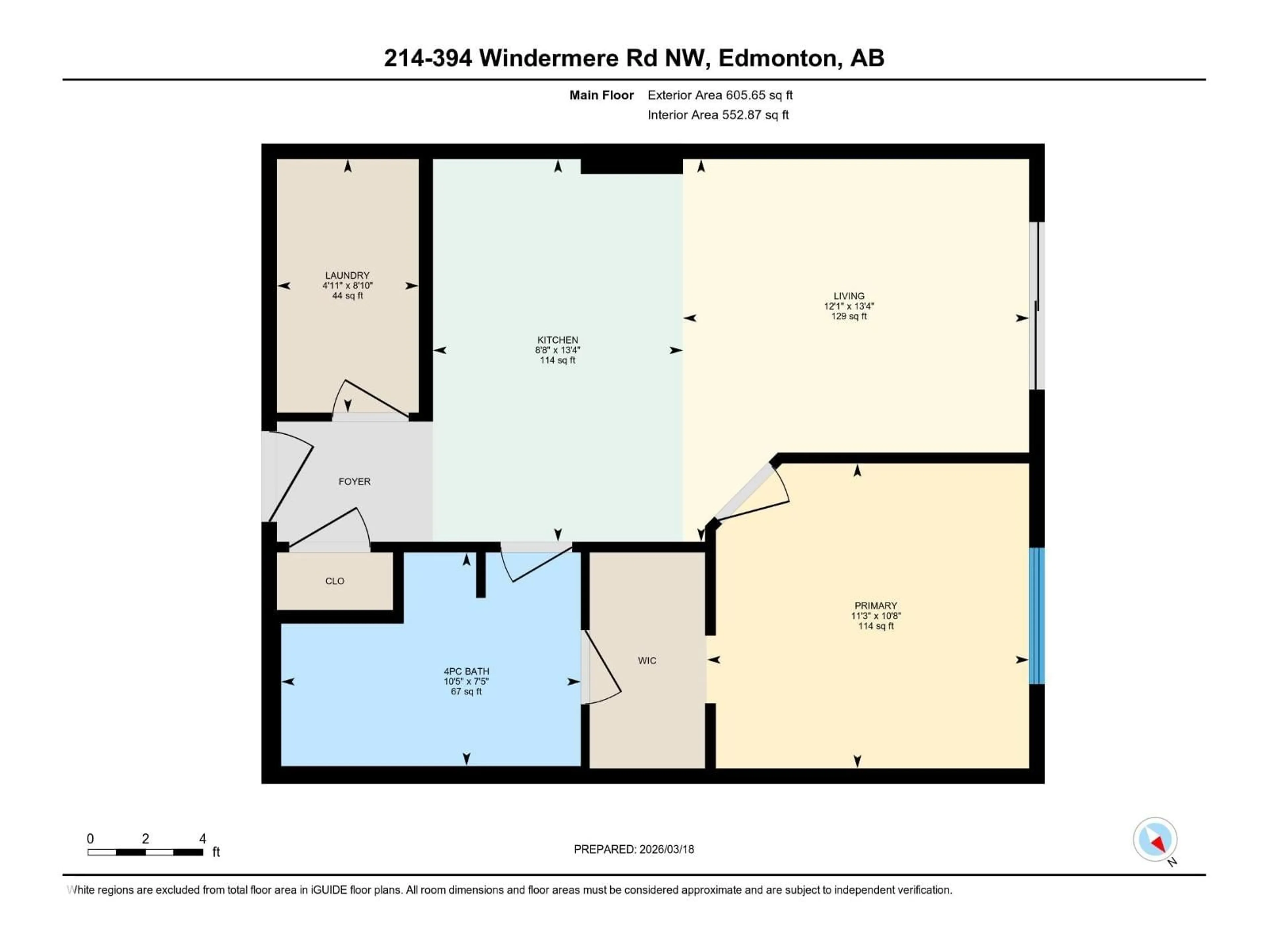 Floor plan for #214 - 394 WINDERMERE RD, Edmonton Alberta T6W0R1