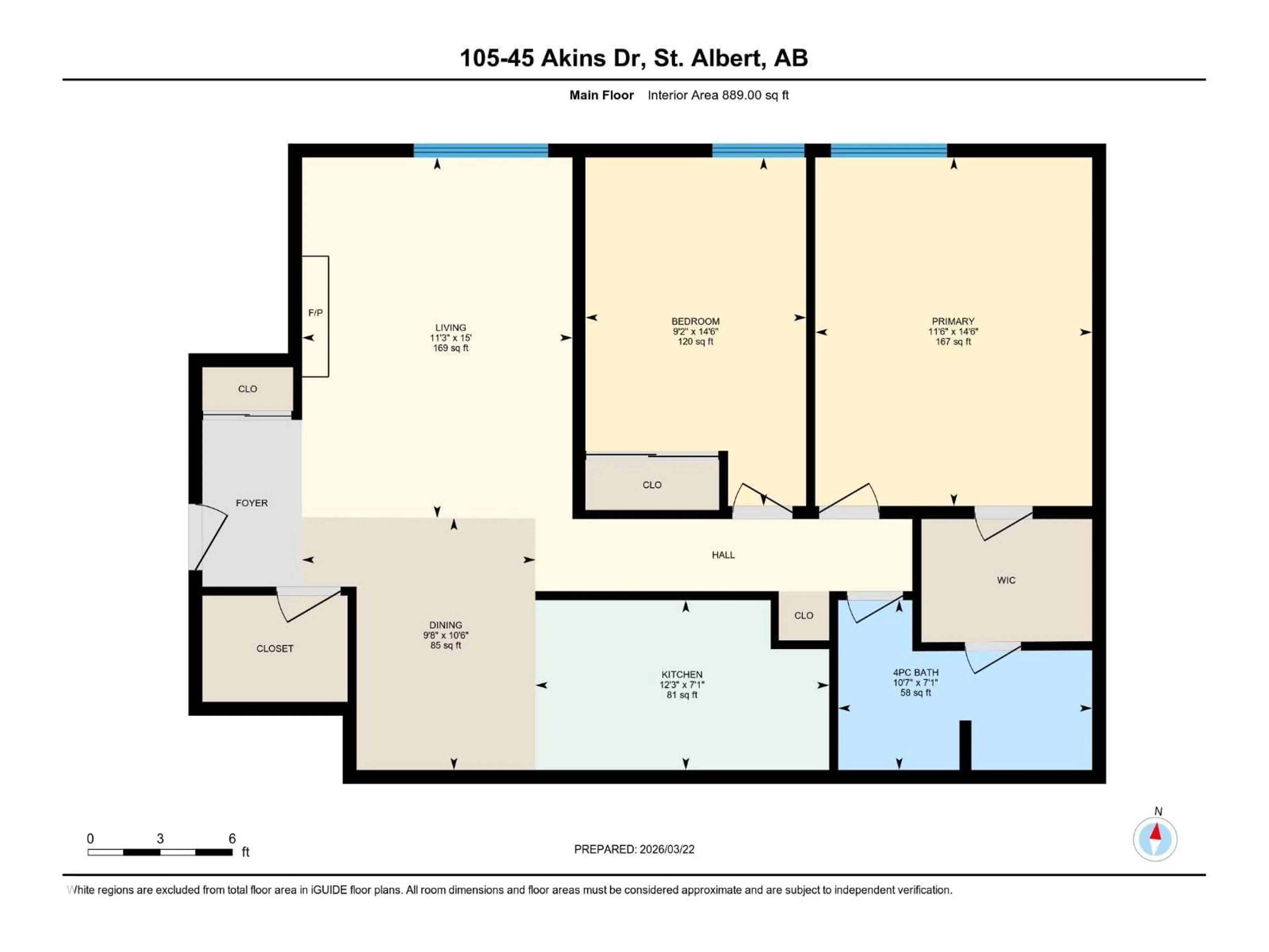 Floor plan for 105 - 45 AKINS DR, St. Albert Alberta T8N3M6