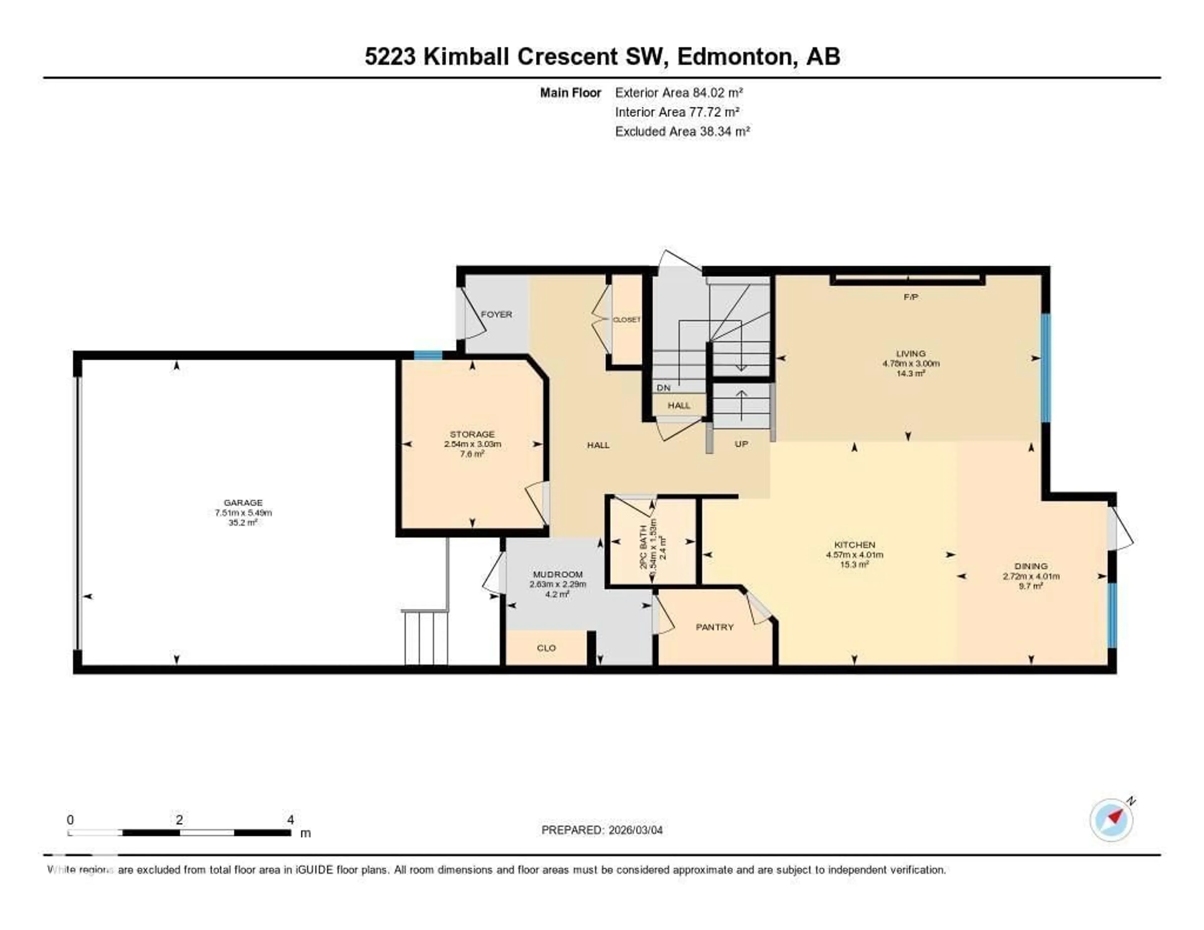 Floor plan for SW - 5223 KIMBALL CR, Edmonton Alberta T6W4Z2