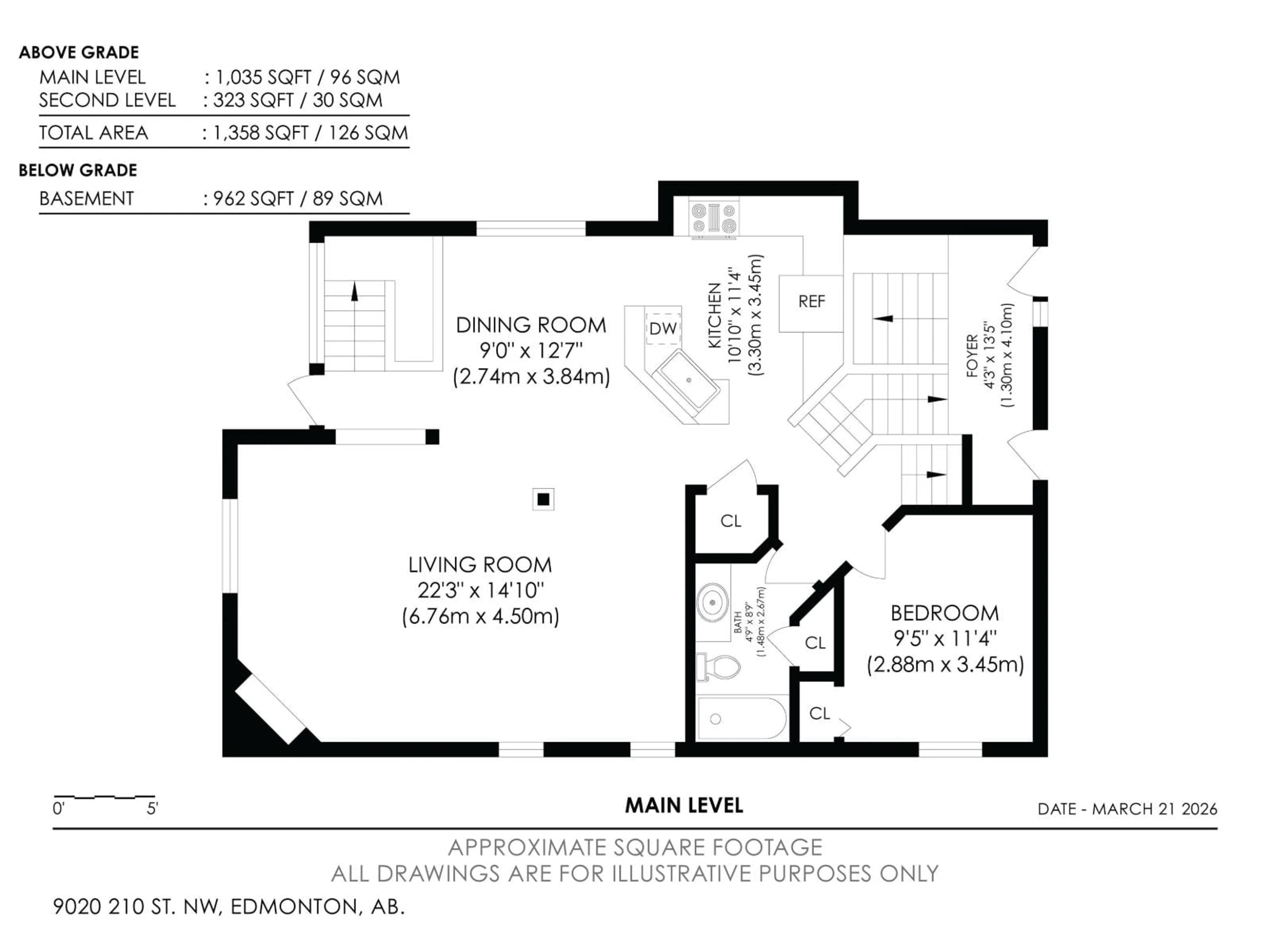 Floor plan for 9020 210 ST, Edmonton Alberta T5T6X1
