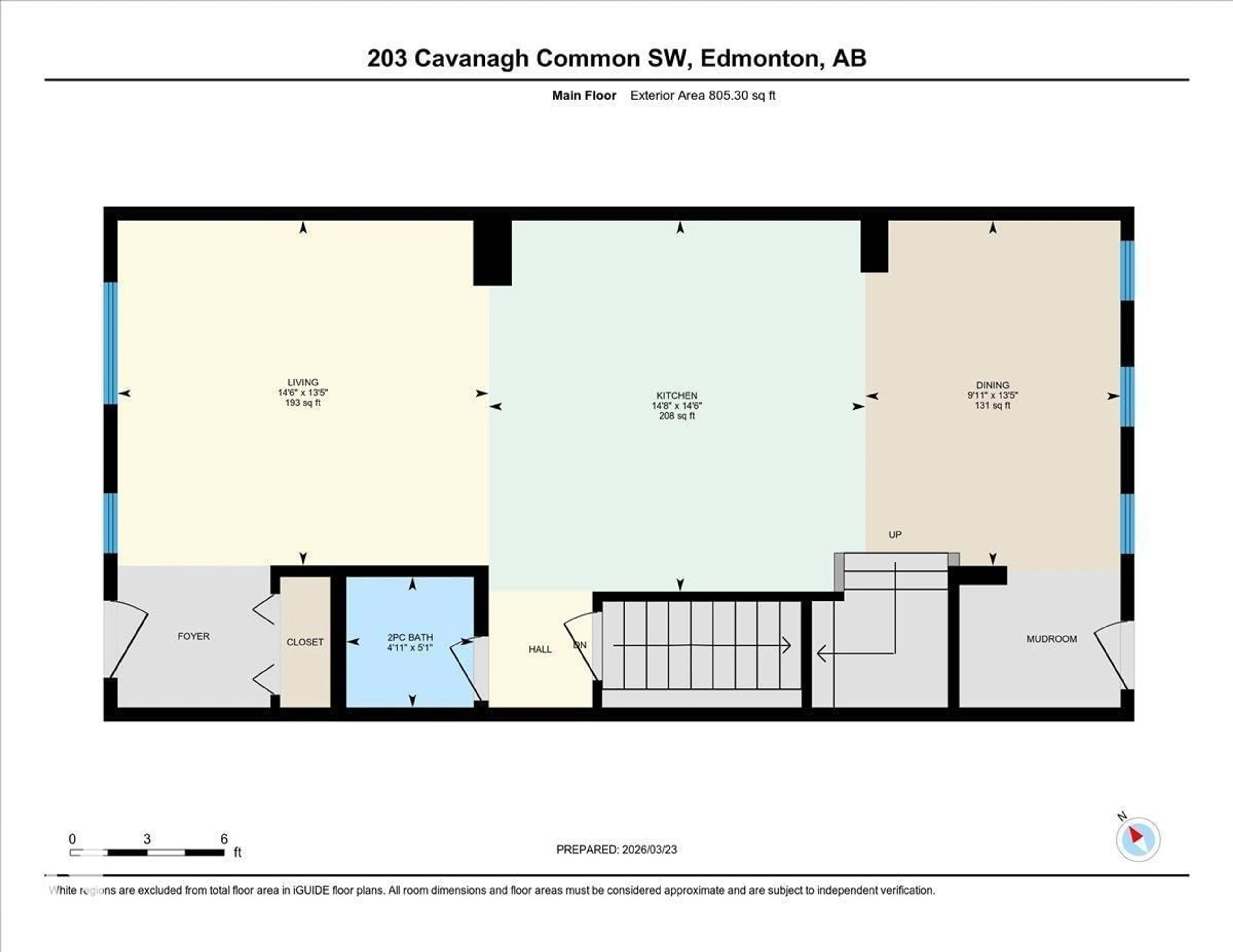 Floor plan for SW - 203 CAVANAGH CM, Edmonton Alberta T6W3Y2