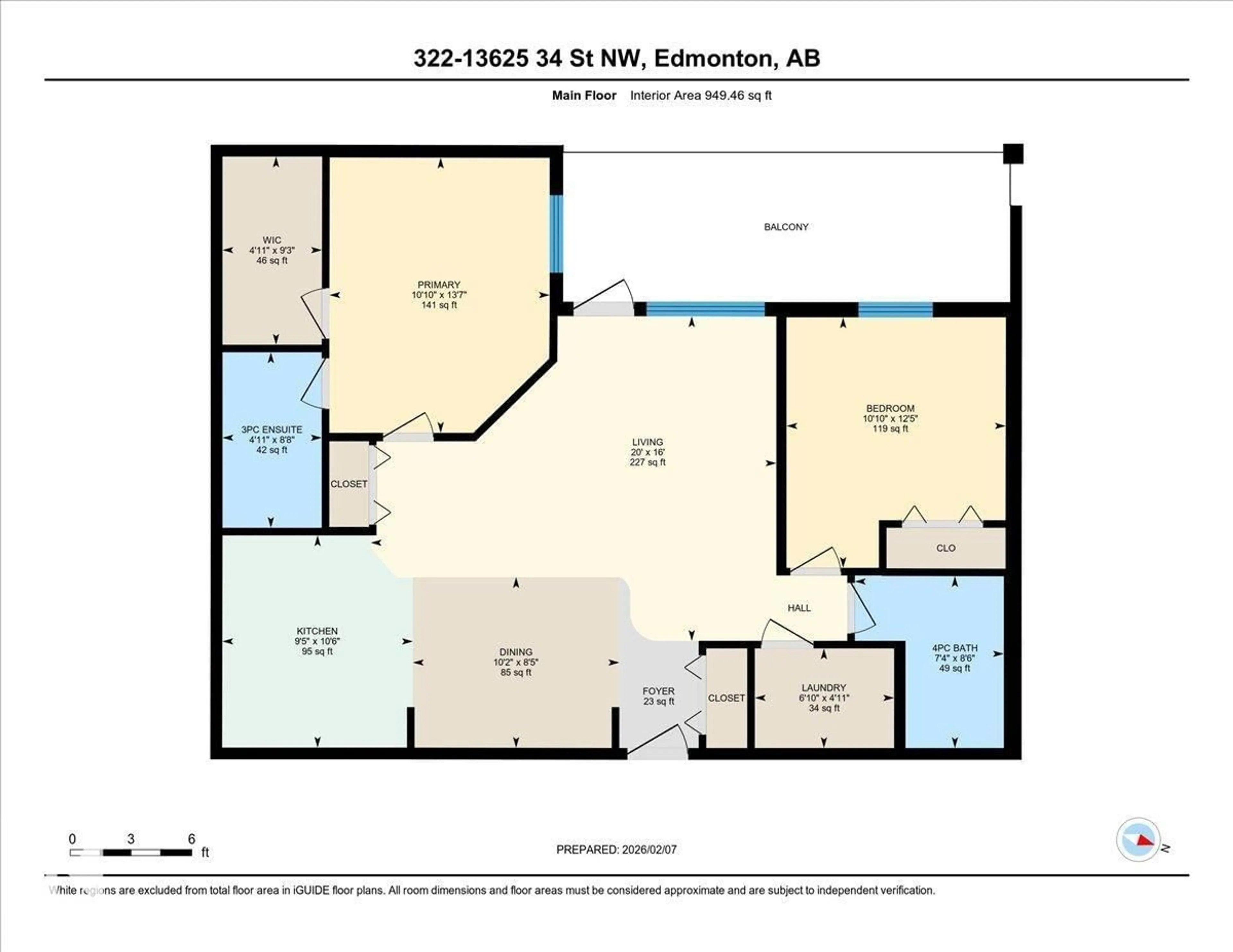 Floor plan for #322 - 13625 34 ST, Edmonton Alberta T5A0E3