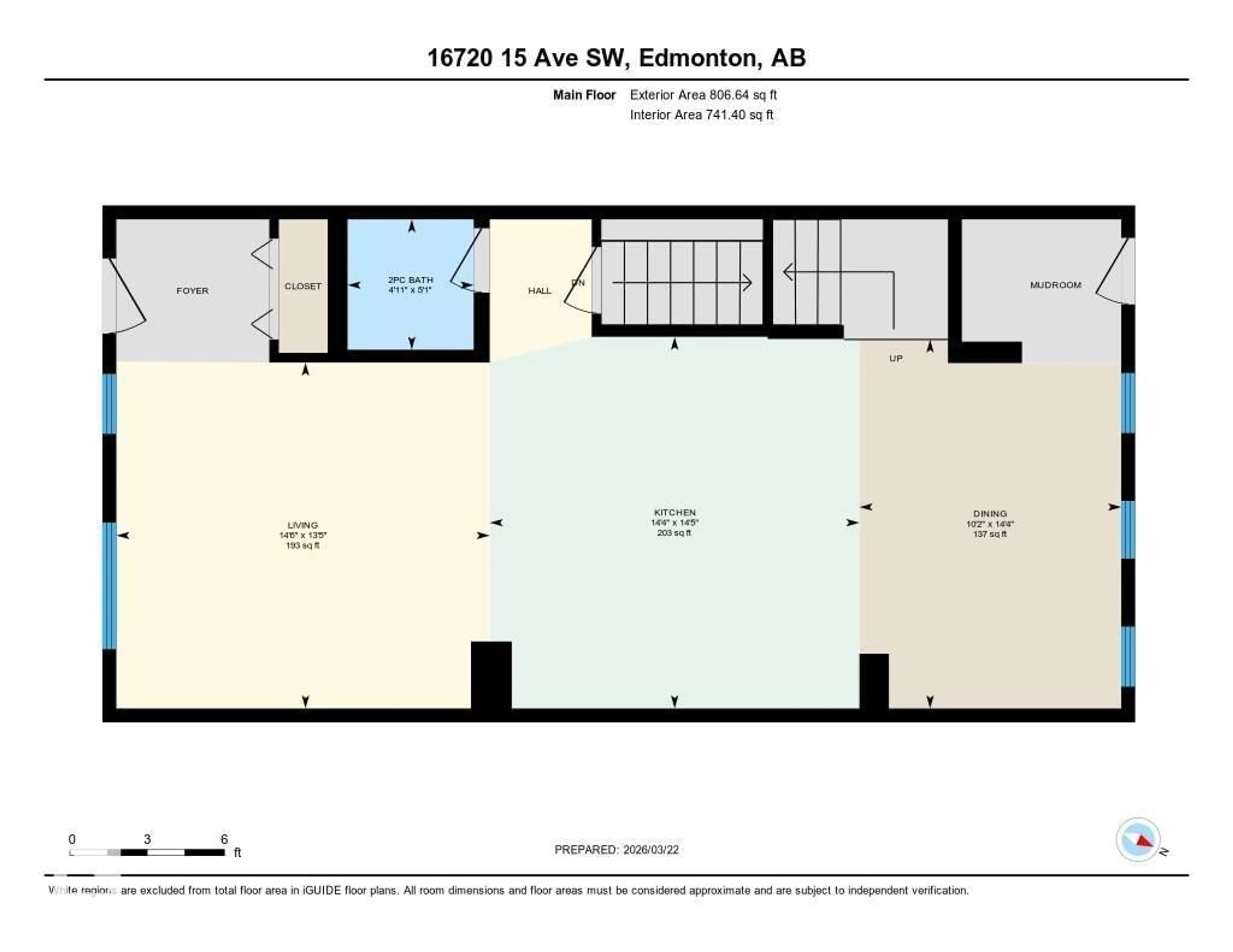 Floor plan for SW - 16720 15 AV, Edmonton Alberta T6W3C4