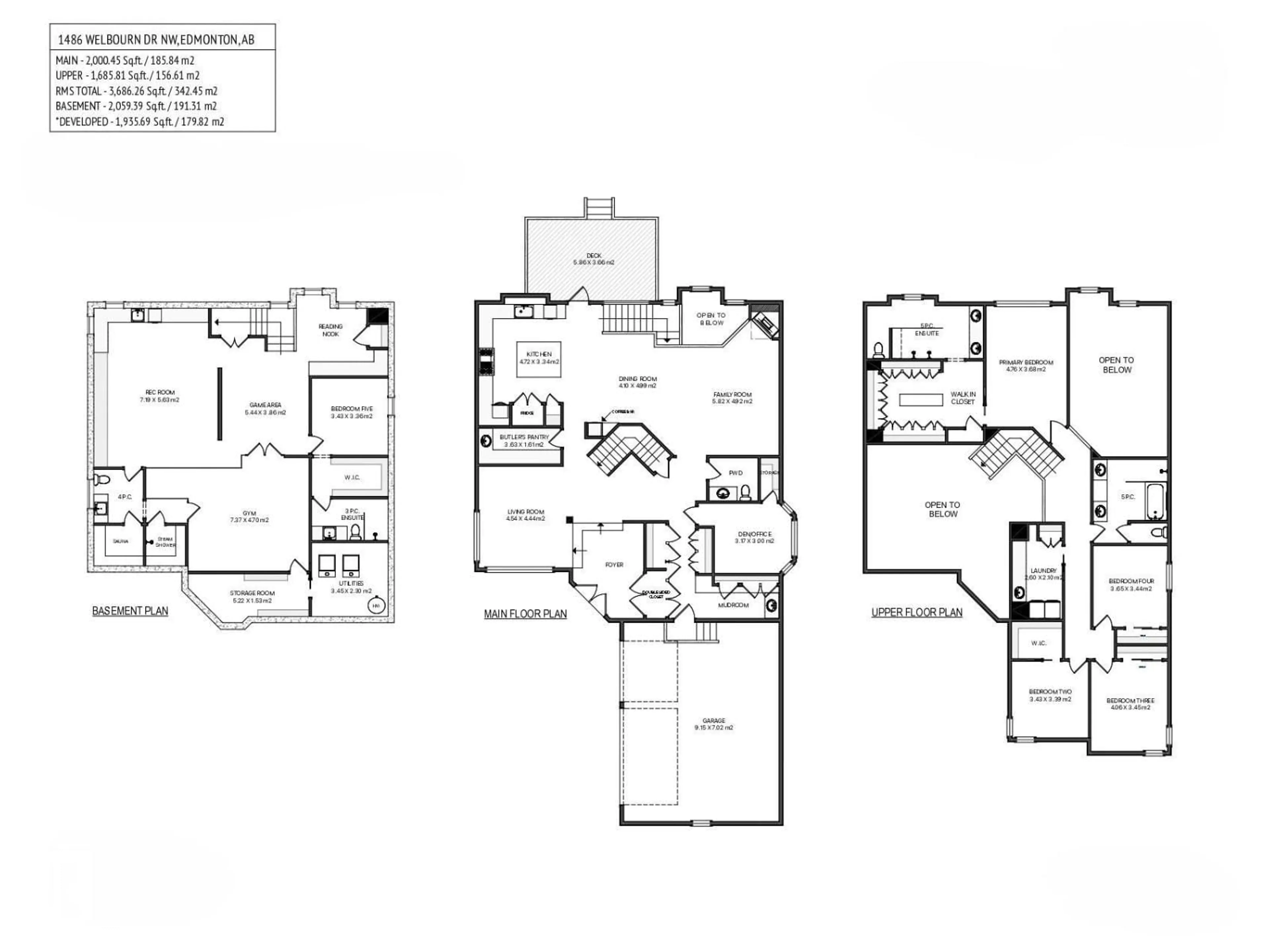 Floor plan for 1486 WELBOURN DR, Edmonton Alberta T6M2M1