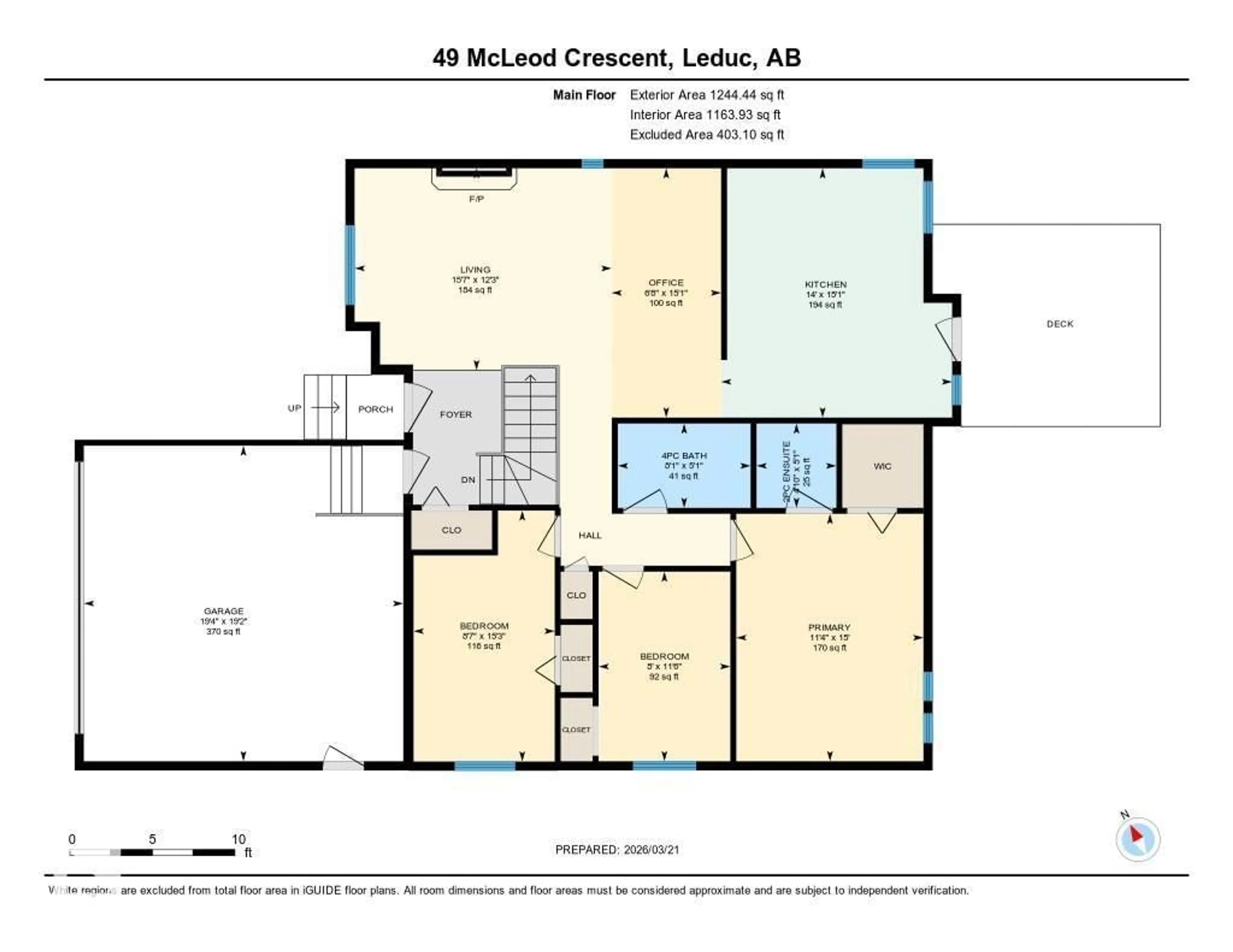 Floor plan for 49 MCLEOD CR, Leduc Alberta T9E6N9
