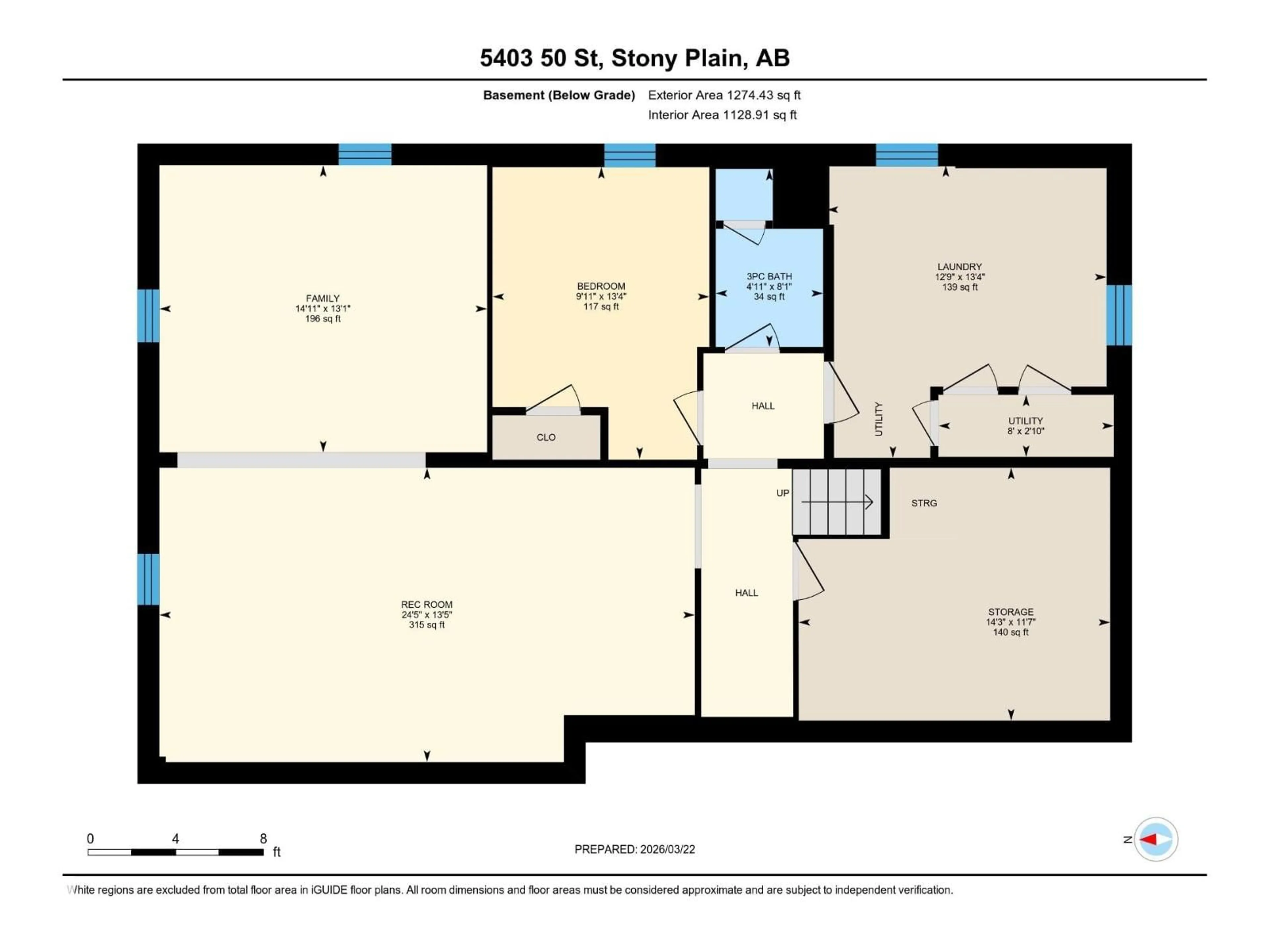 Floor plan for 5403 50 ST, Stony Plain Alberta T7E1B7