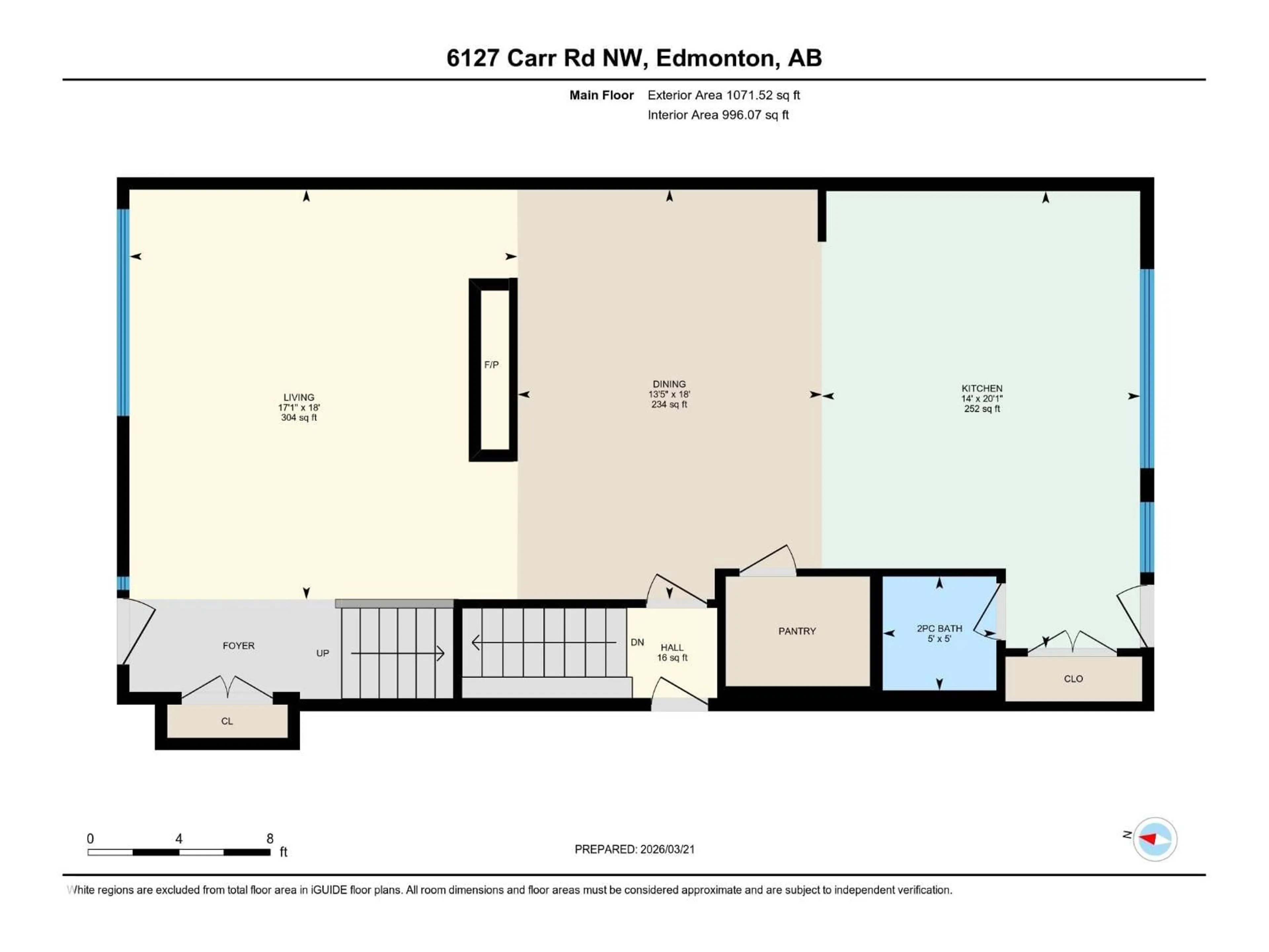 Floor plan for 6127 CARR RD, Edmonton Alberta T5E6Y4