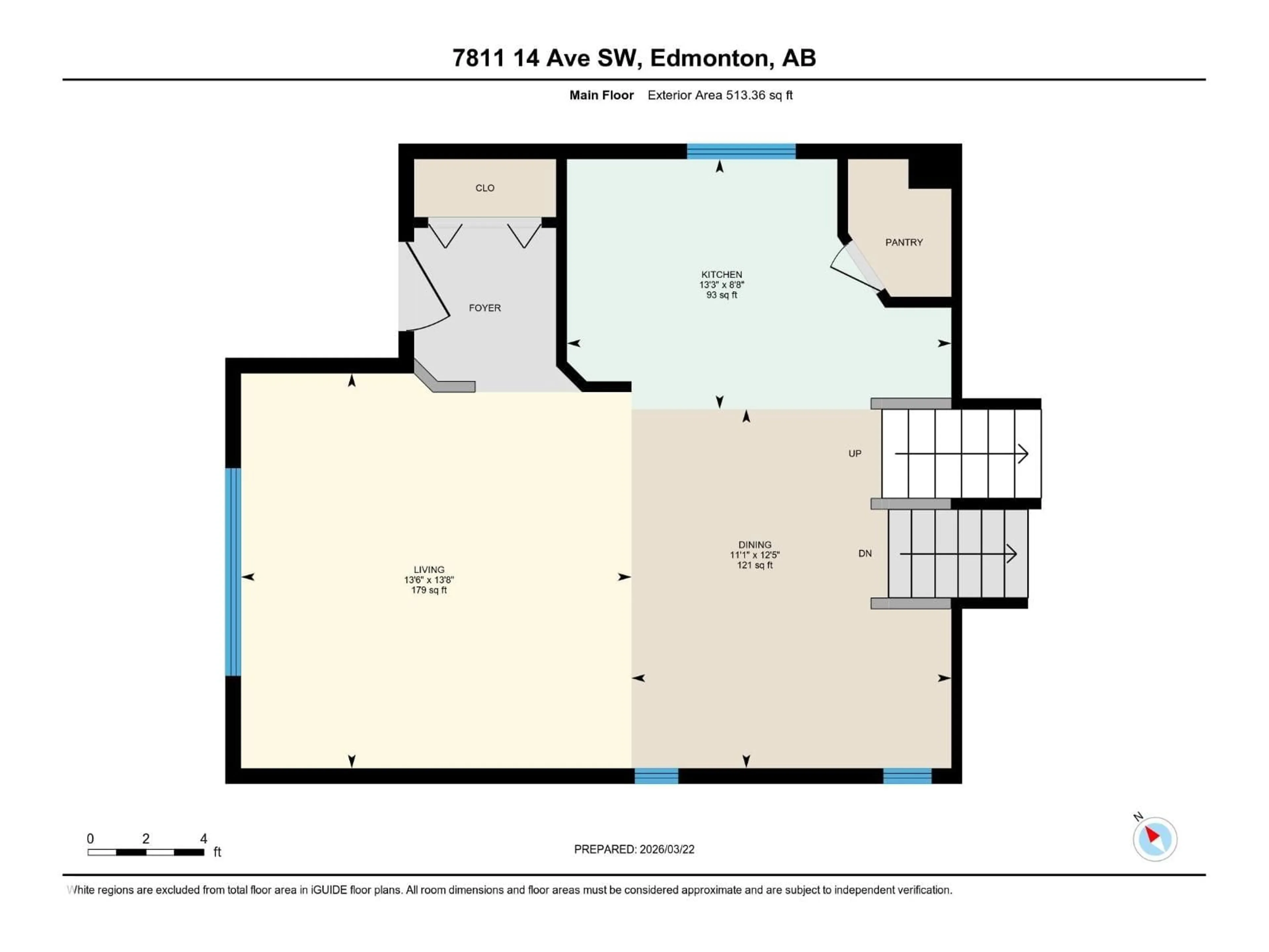 Floor plan for 7811 14 AV SW, Edmonton Alberta T6X1H3