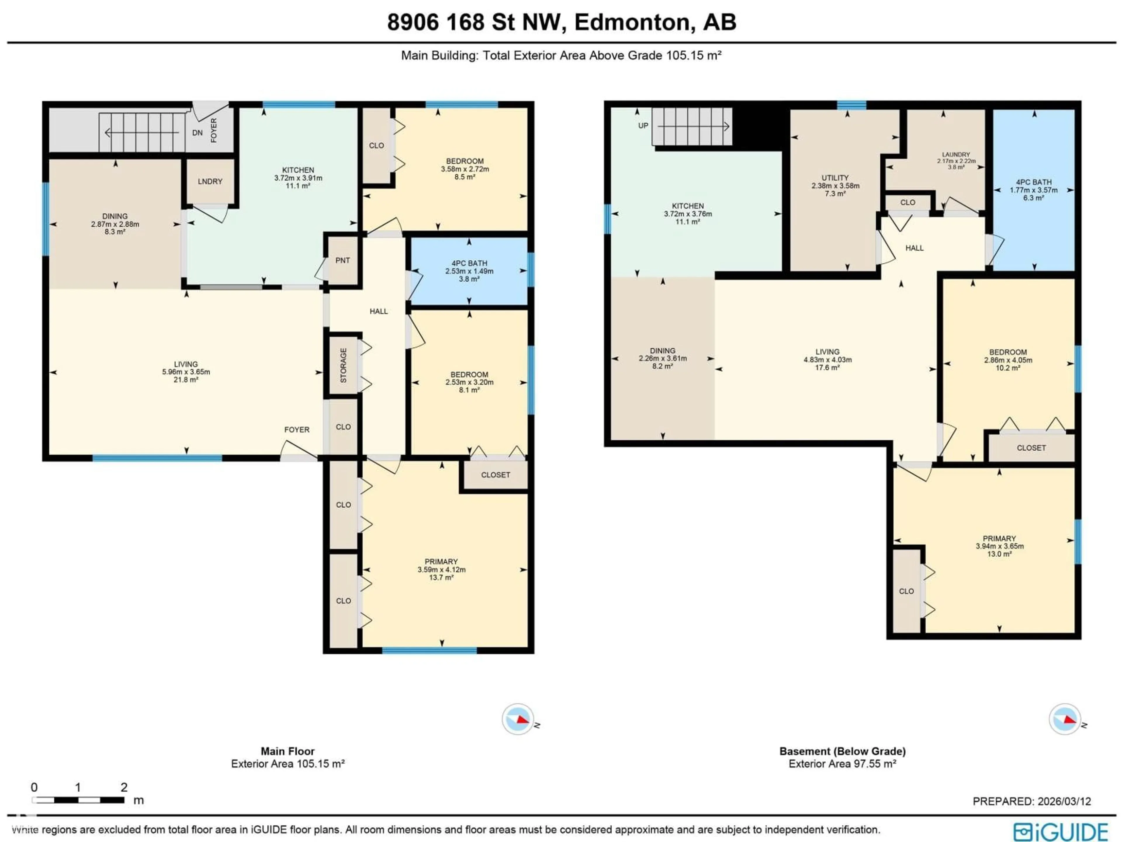 Floor plan for 8906 168 ST NW, Edmonton Alberta T5R2V5