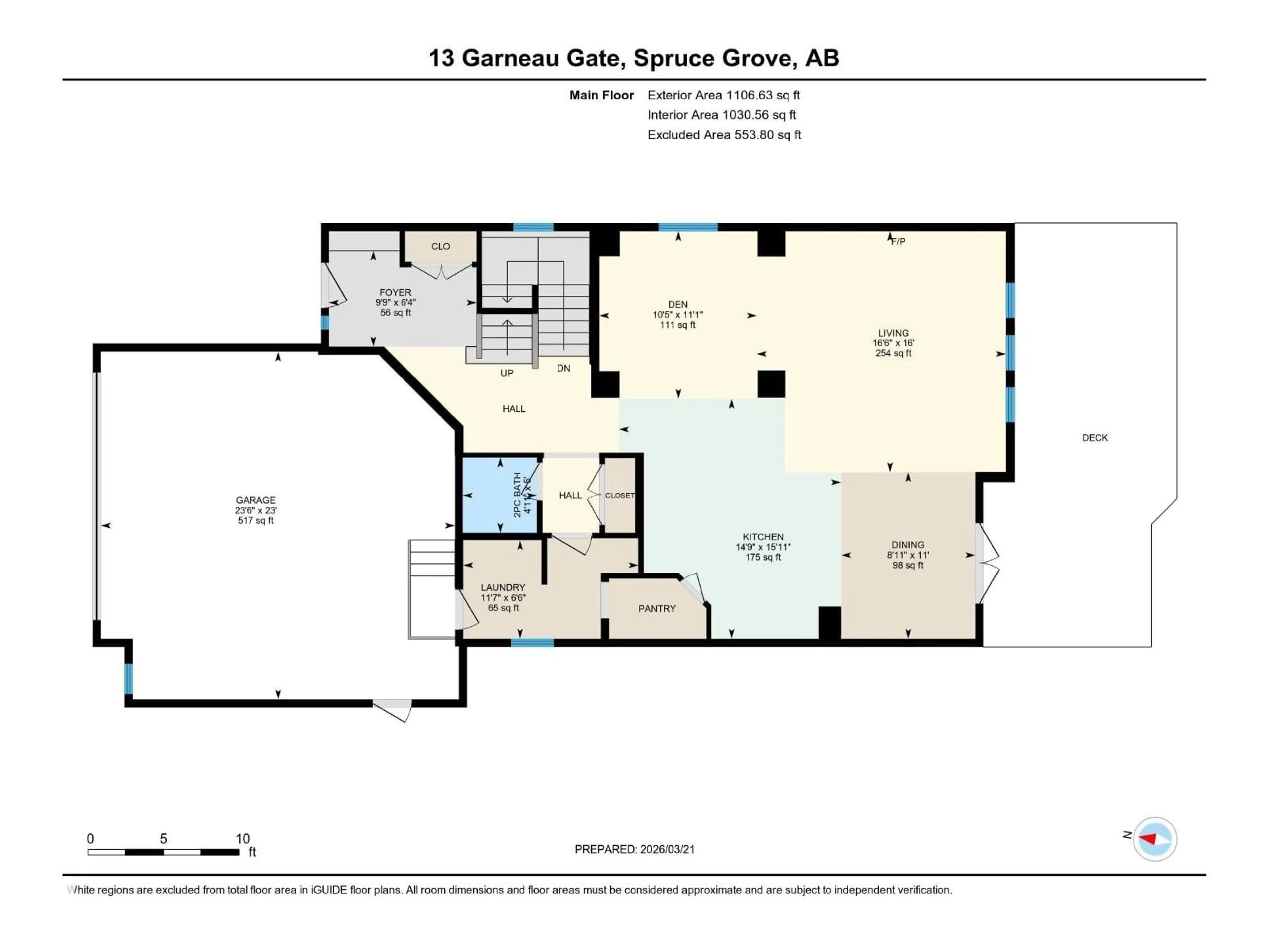 Floor plan for 13 GARNEAU GA, Spruce Grove Alberta T7X0M6