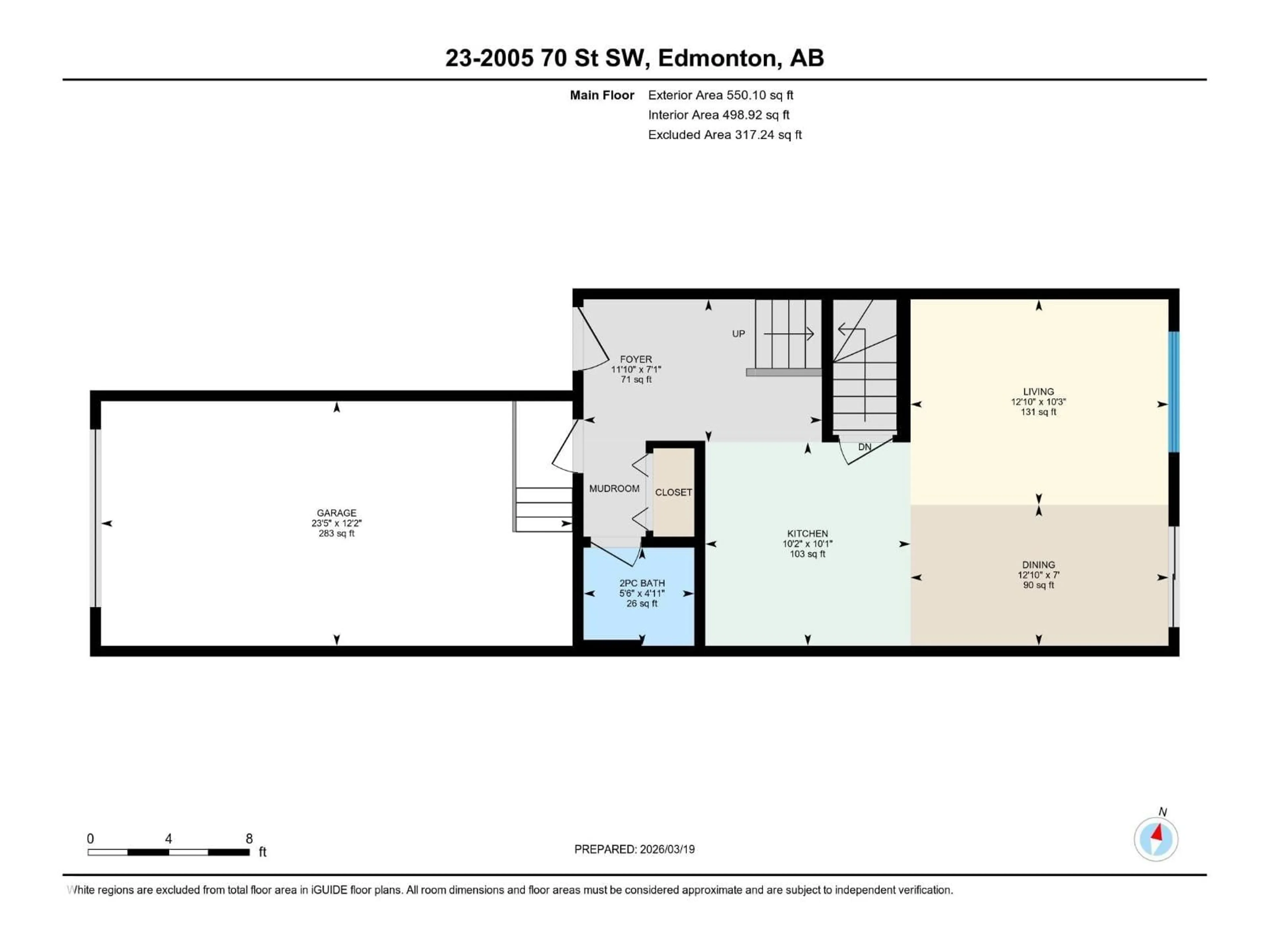 Floor plan for 23 - 2005 70 ST, Edmonton Alberta T6X0T9