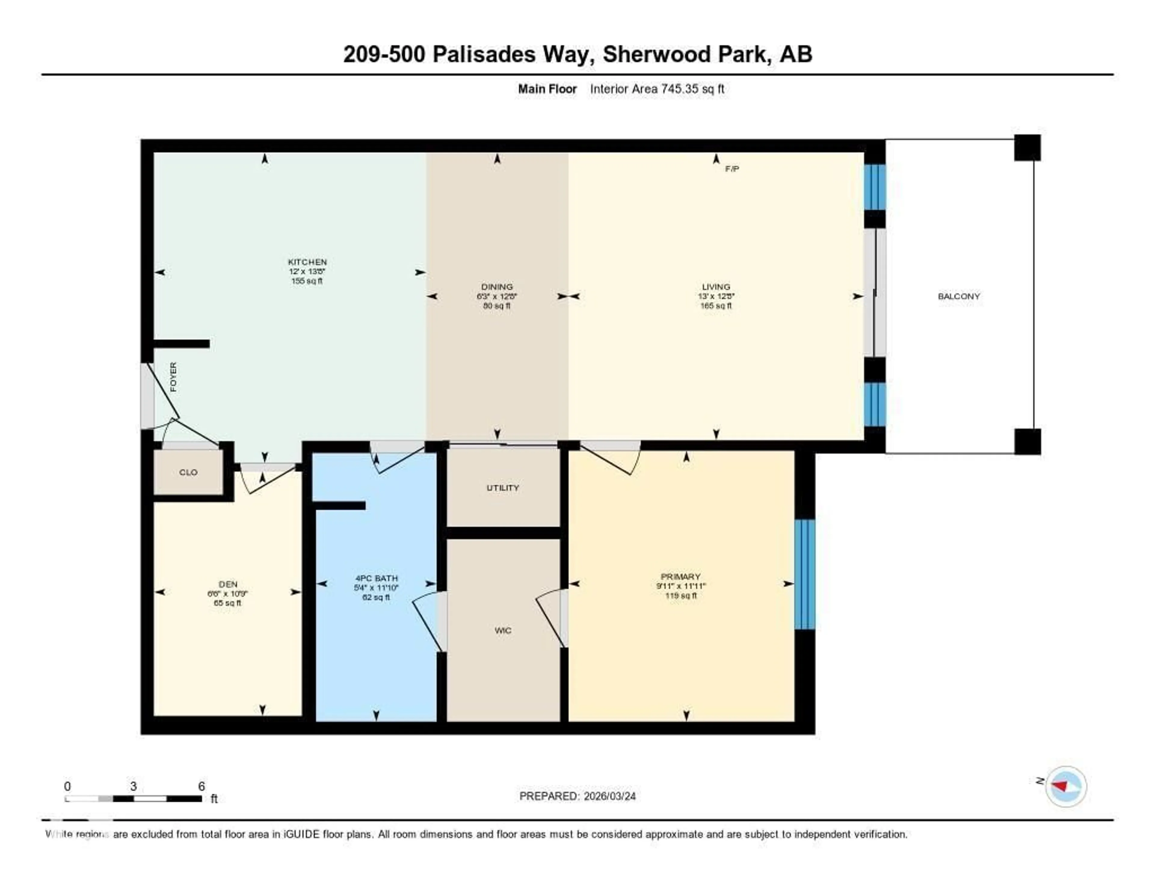 Floor plan for 209 - 500 PALISADES WY, Sherwood Park Alberta T8H0H7