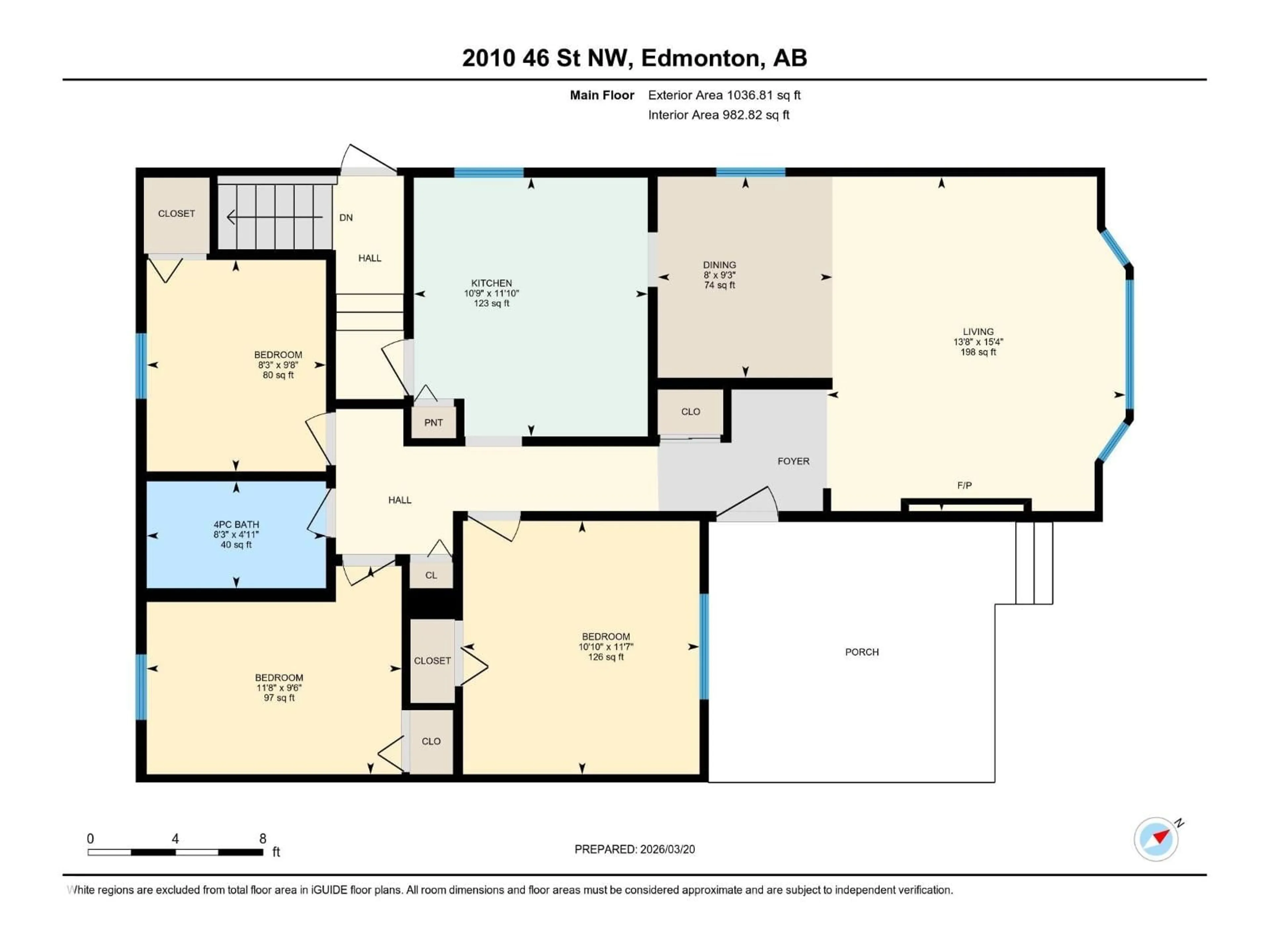 Floor plan for NW - 2010 46 ST, Edmonton Alberta T6L2T5