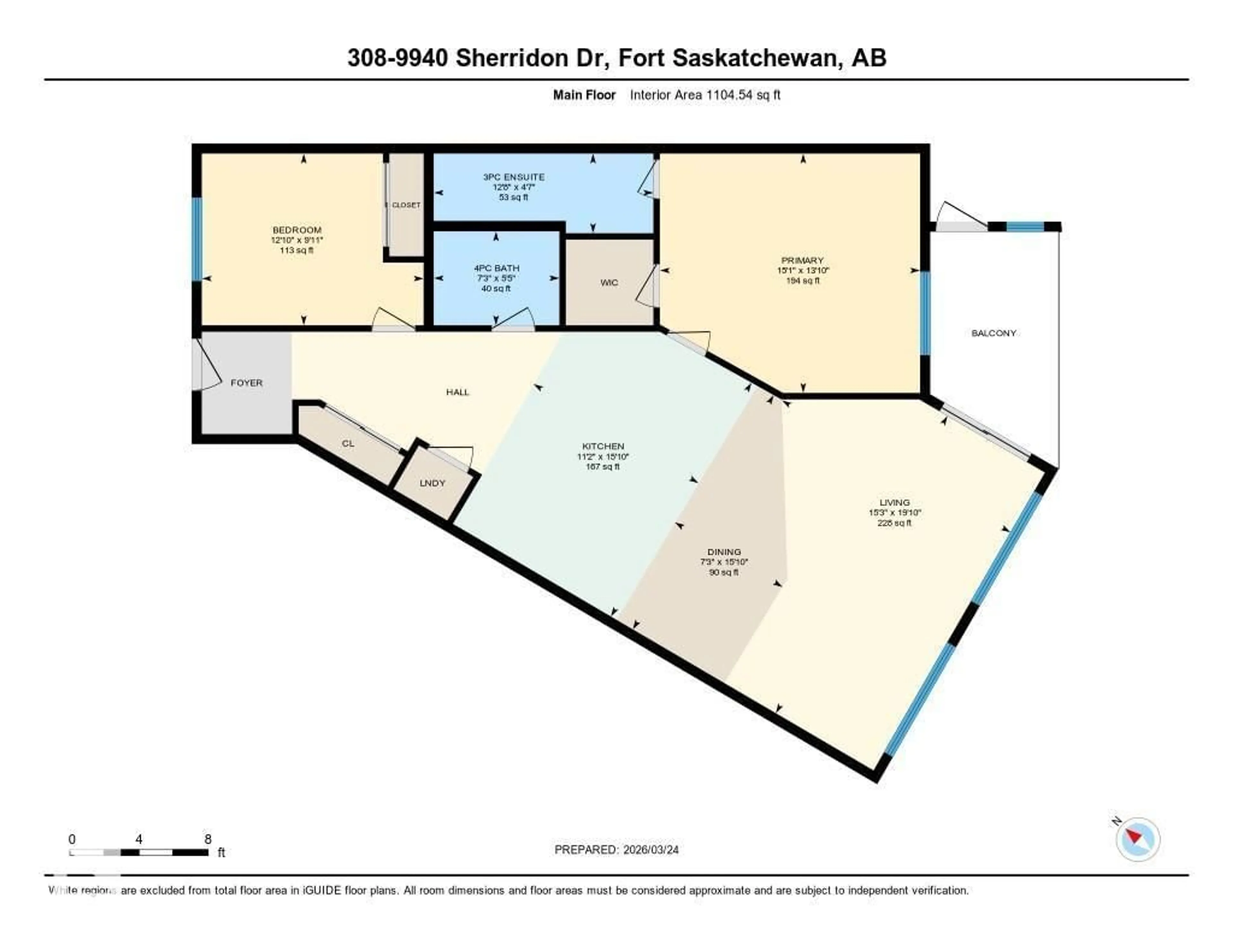 Floor plan for 308 - 9940 SHERRIDON DR, Fort Saskatchewan Alberta T8L4C9