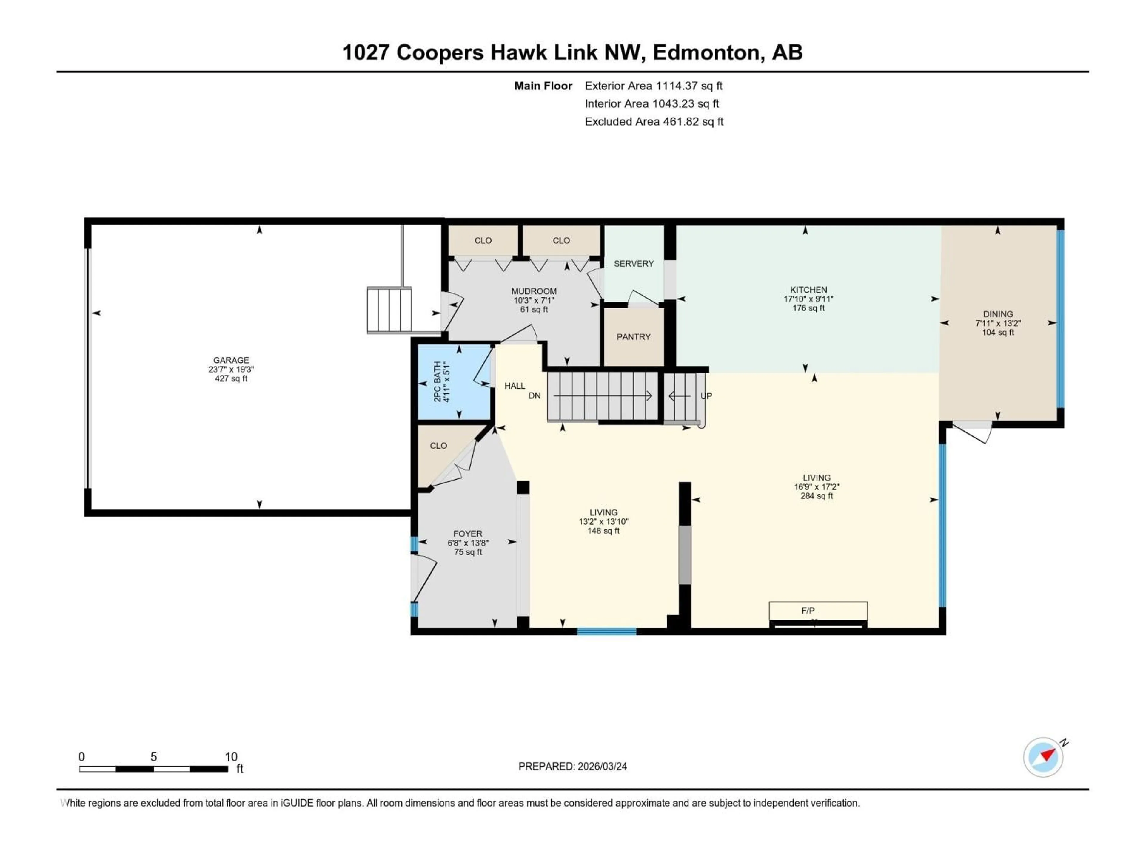 Floor plan for LI NW - 1027 COOPERS HAWK LINK, Edmonton Alberta T5S0H7