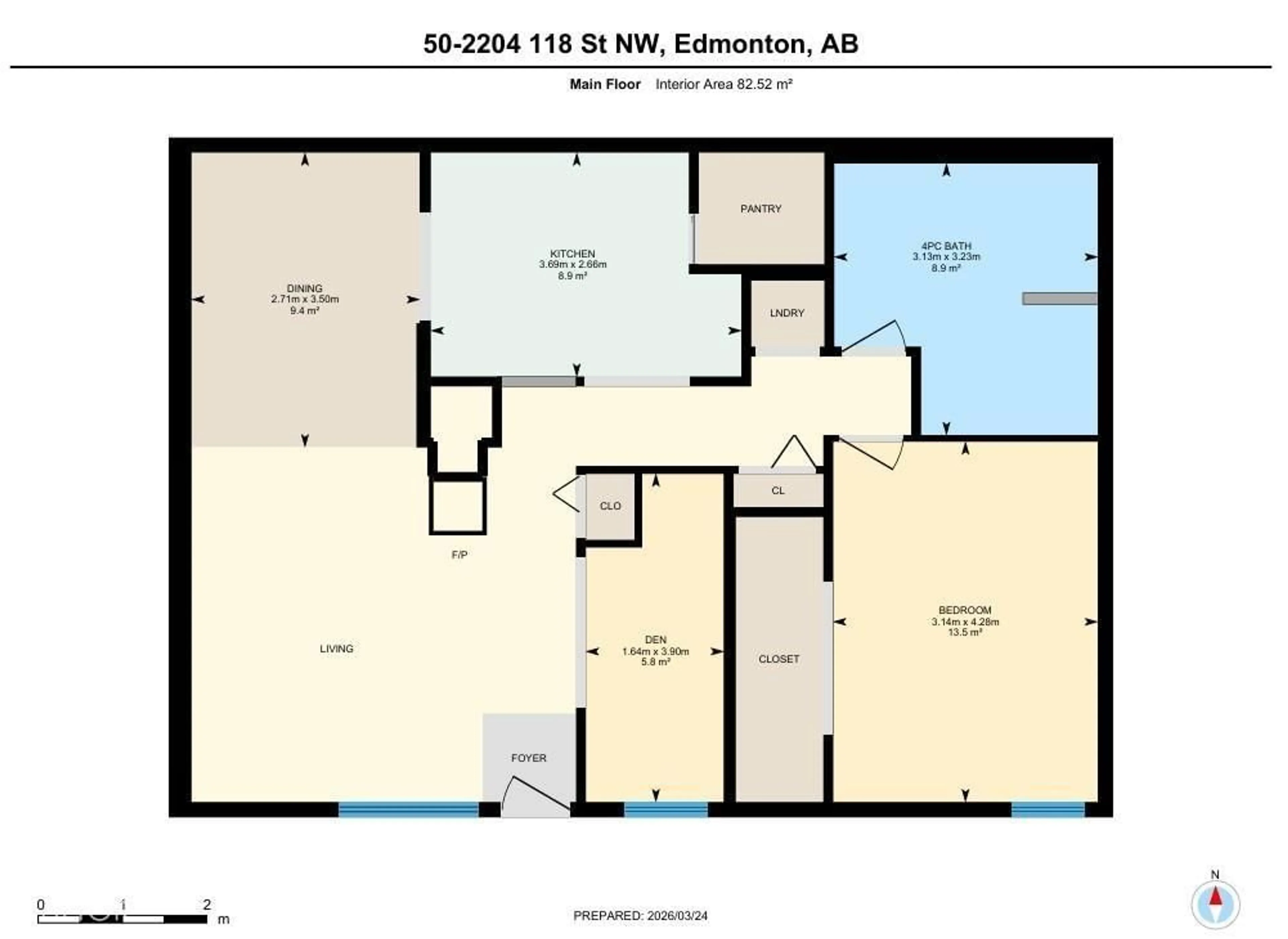 Floor plan for 50 - 2204 118 ST, Edmonton Alberta T6J5K2