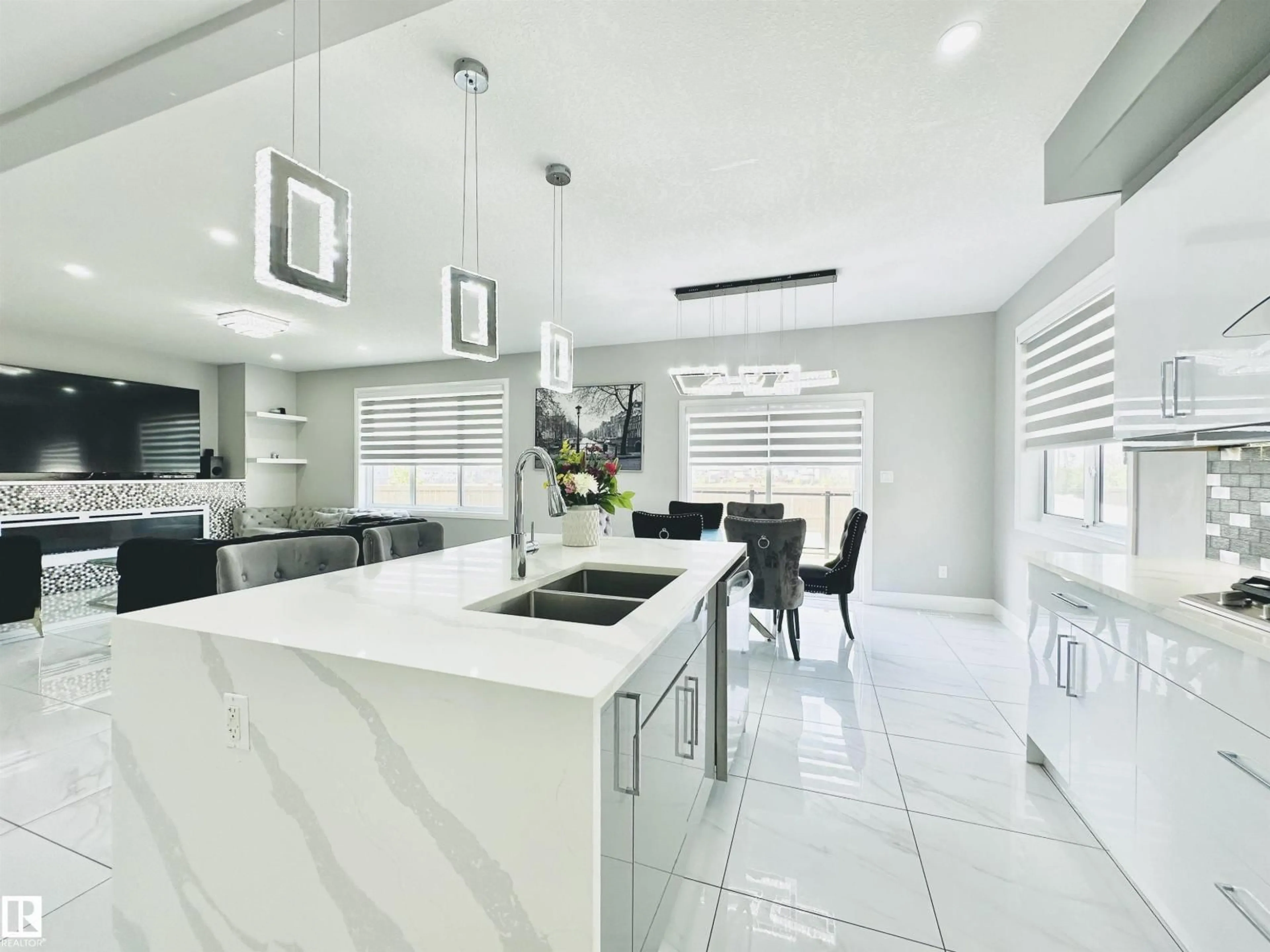 Contemporary kitchen, ceramic/tile floor for 6222 172A AV, Edmonton Alberta T5Y3V5