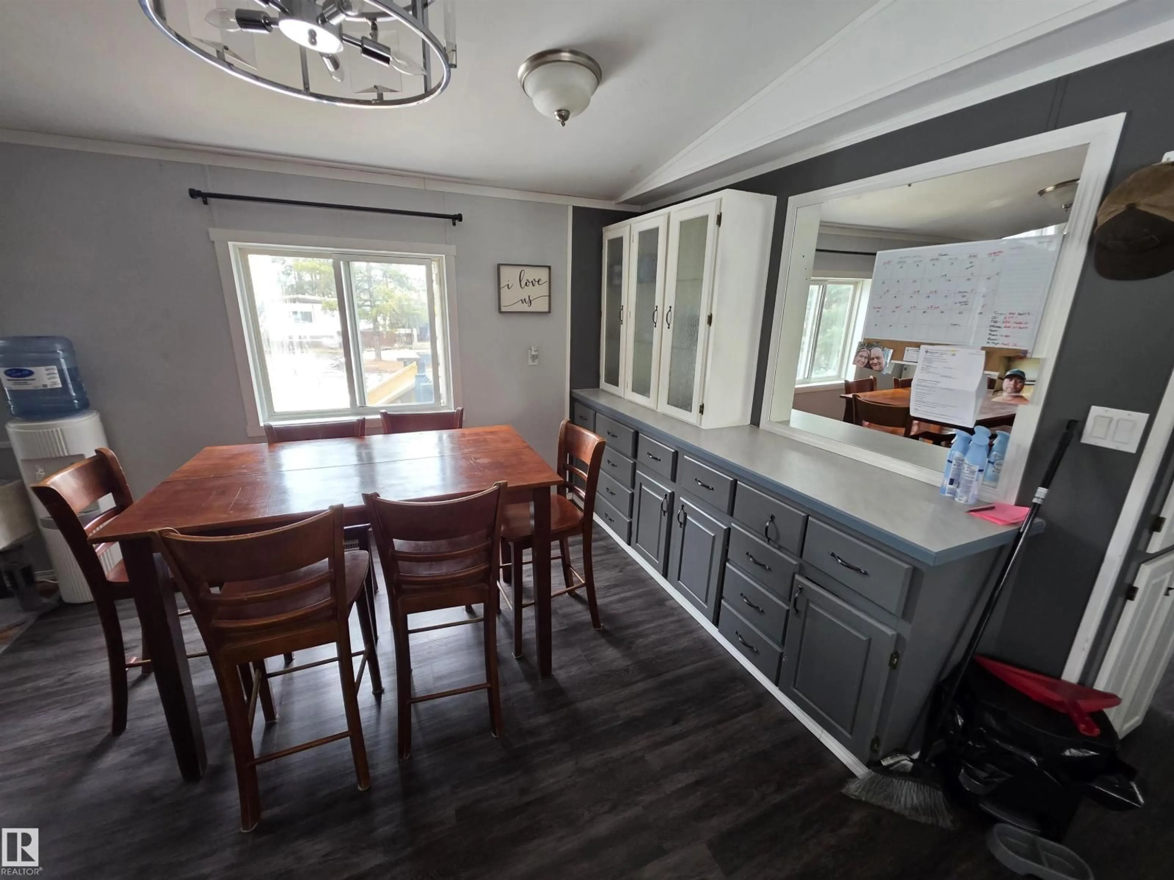 Dining room, wood/laminate floor for #25 - 5002 56 AV, Drayton Valley Alberta T7A1M5