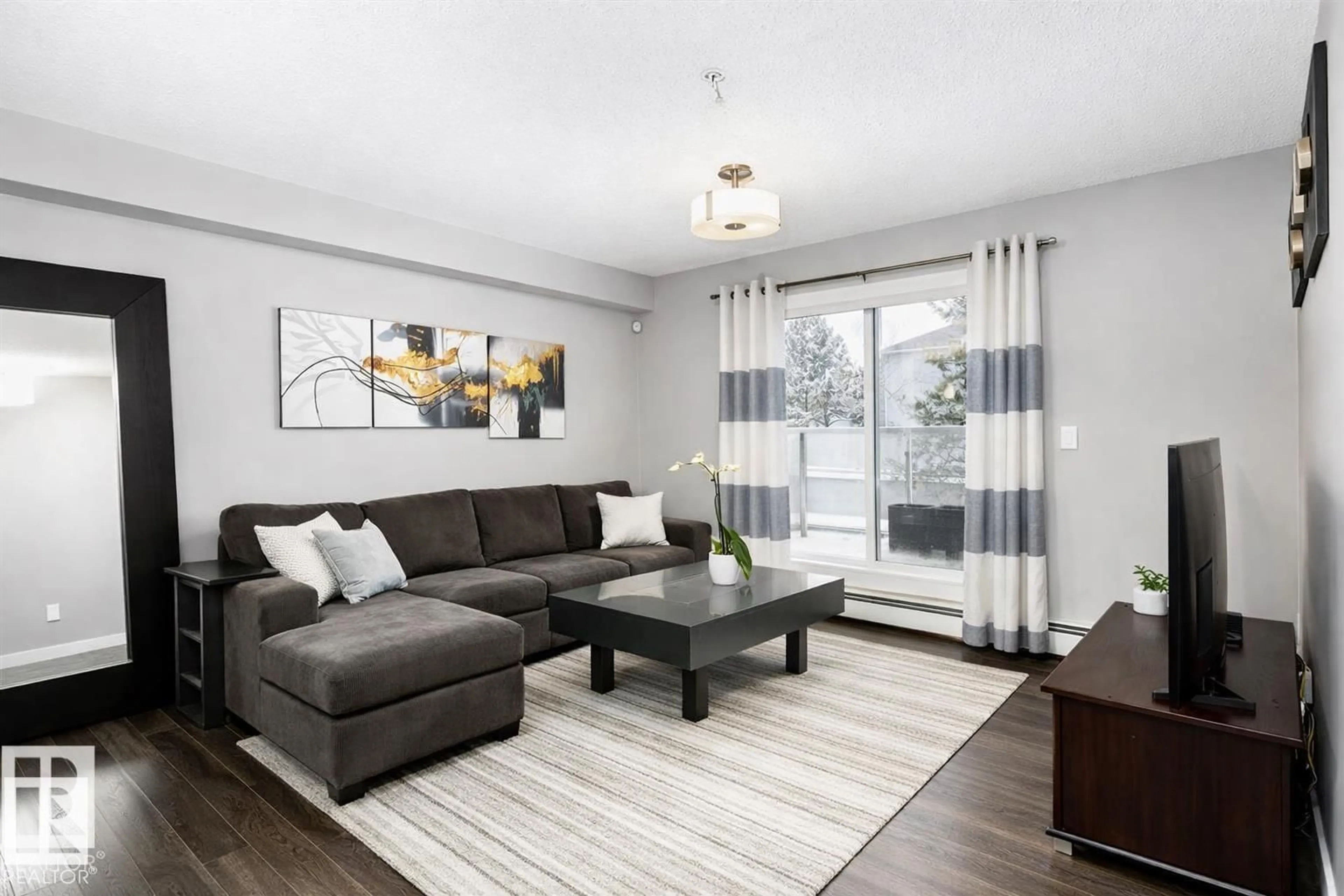 Living room with furniture, unknown for #111 - 2229 44 AV, Edmonton Alberta T6T0W6