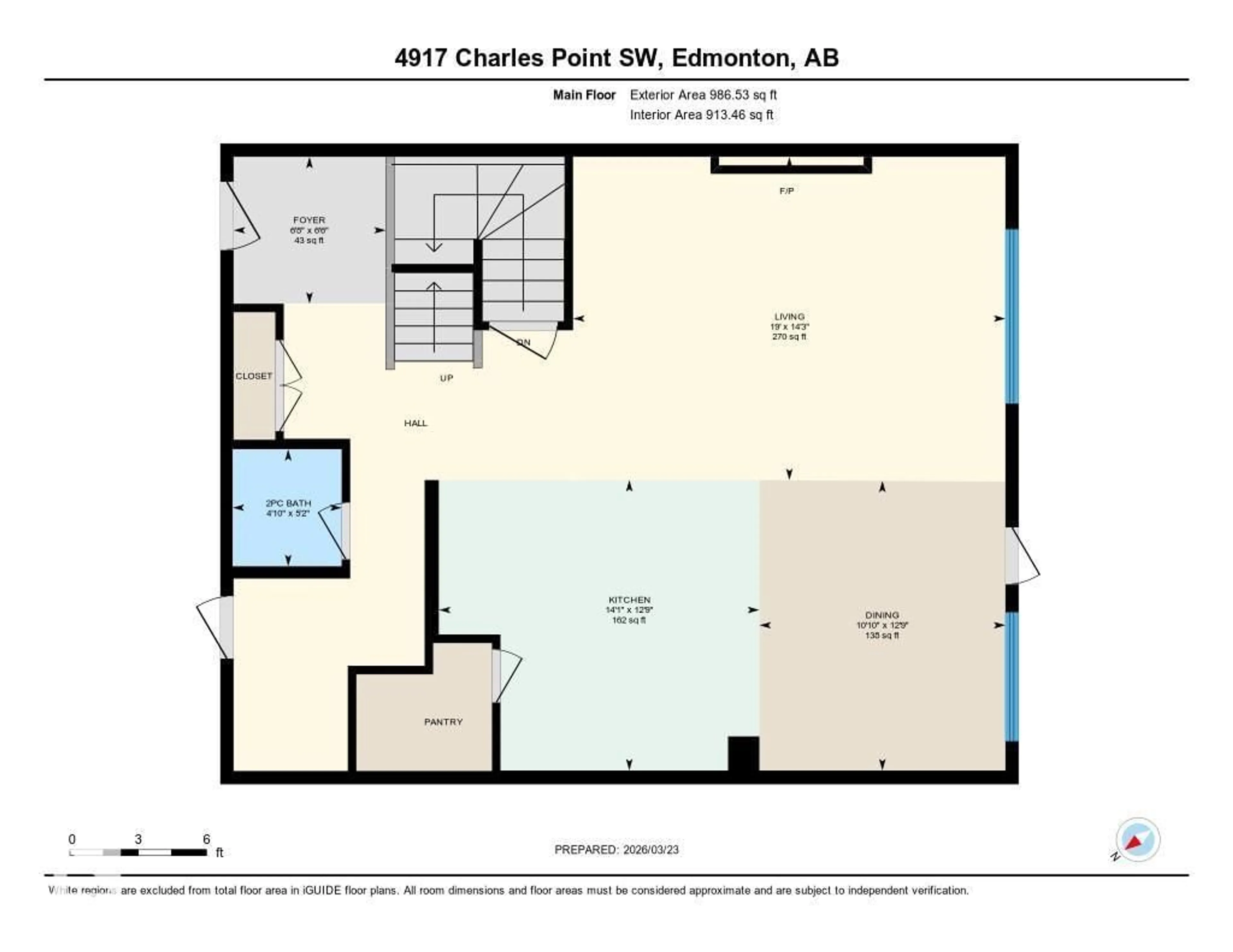 Floor plan for 4917 CHARLES PT, Edmonton Alberta T6W3H1