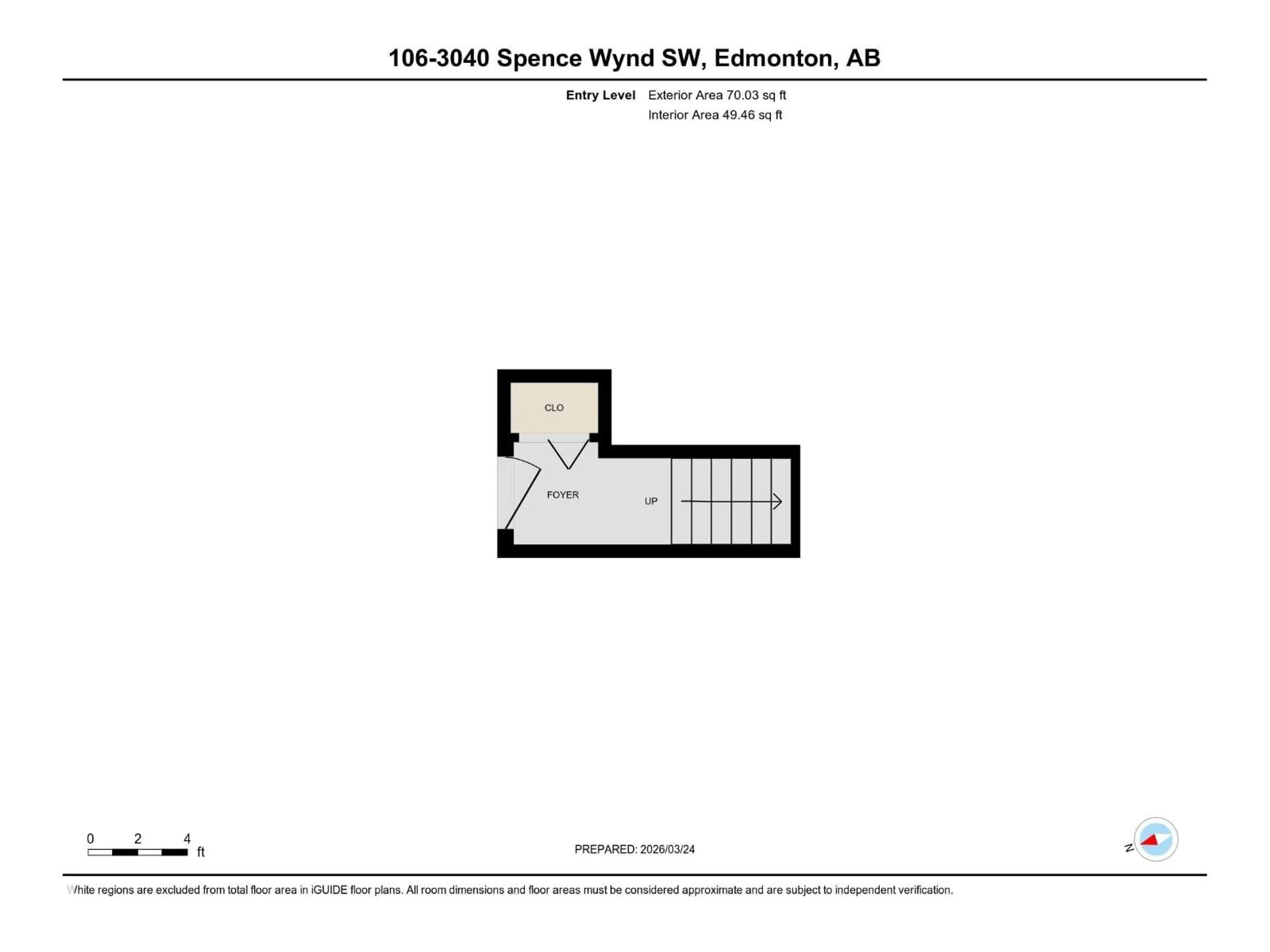 Floor plan for #106 - 3040 SPENCE WD, Edmonton Alberta T6X1N7