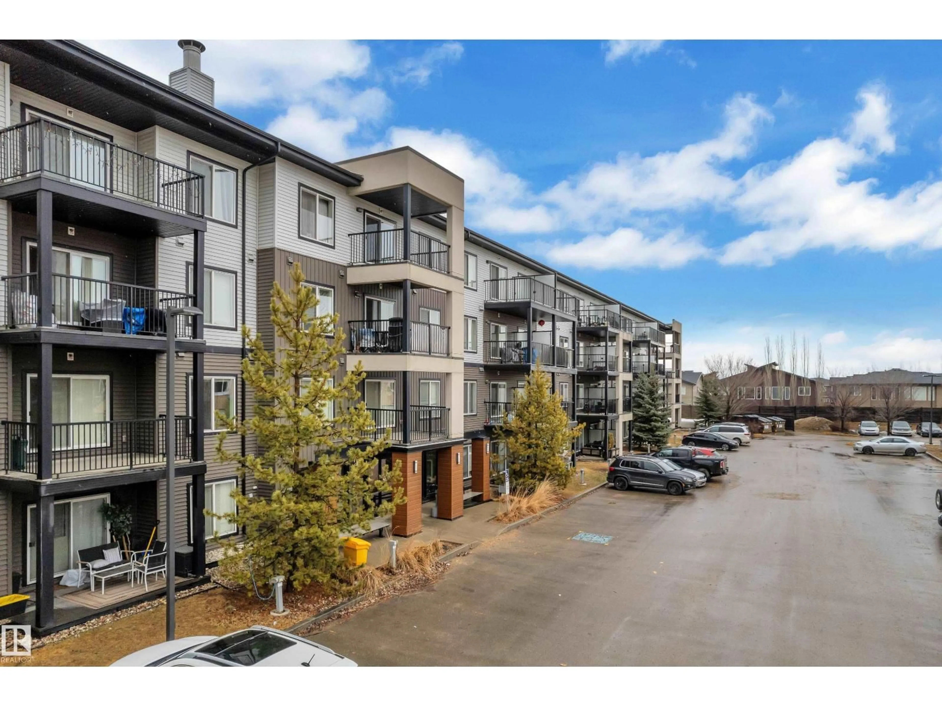 A pic from outside/outdoor area/front of a property/back of a property/a pic from drone, unknown for 390 - 128 WINDERMERE RD, Edmonton Alberta T6W0R1