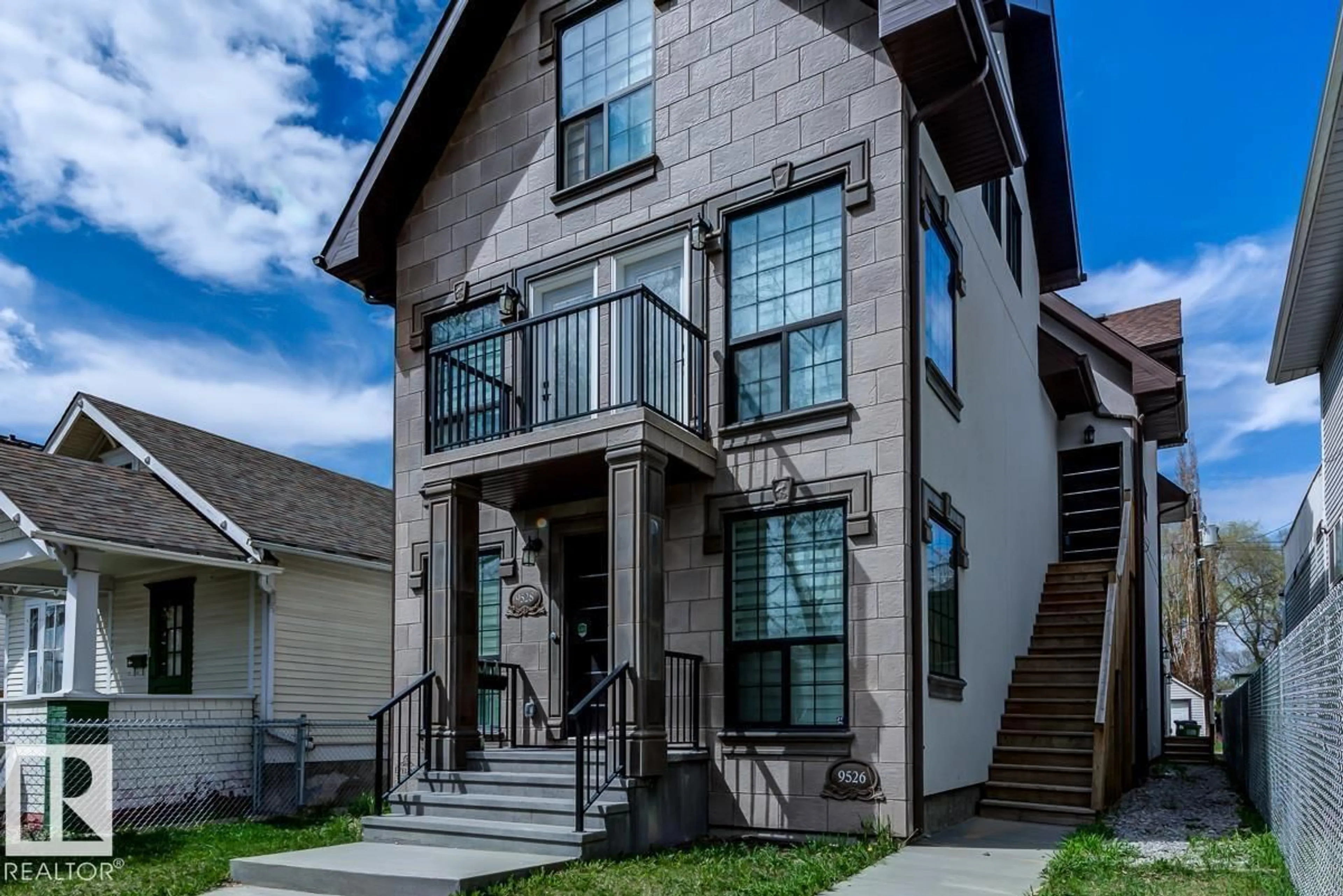 Home with brick exterior material, street for 9526 109A AV, Edmonton Alberta T5H1G3