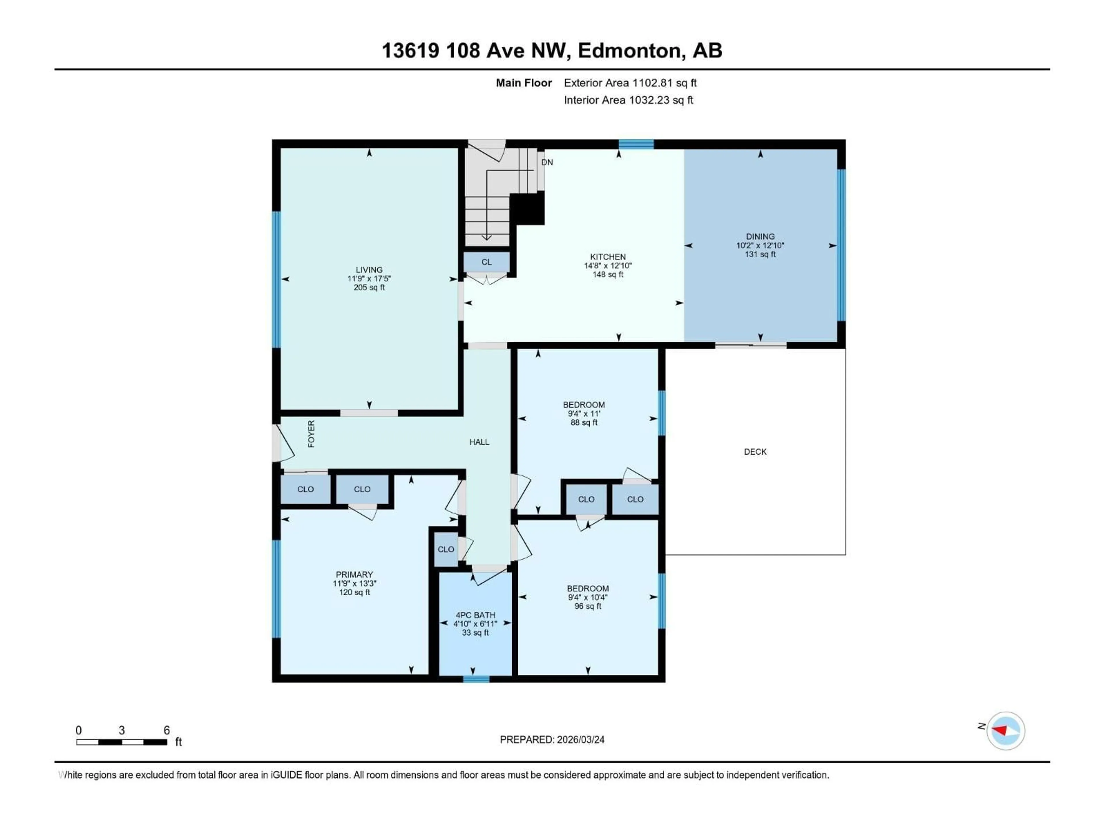 Floor plan for 13619 108 AV, Edmonton Alberta T5M2C7