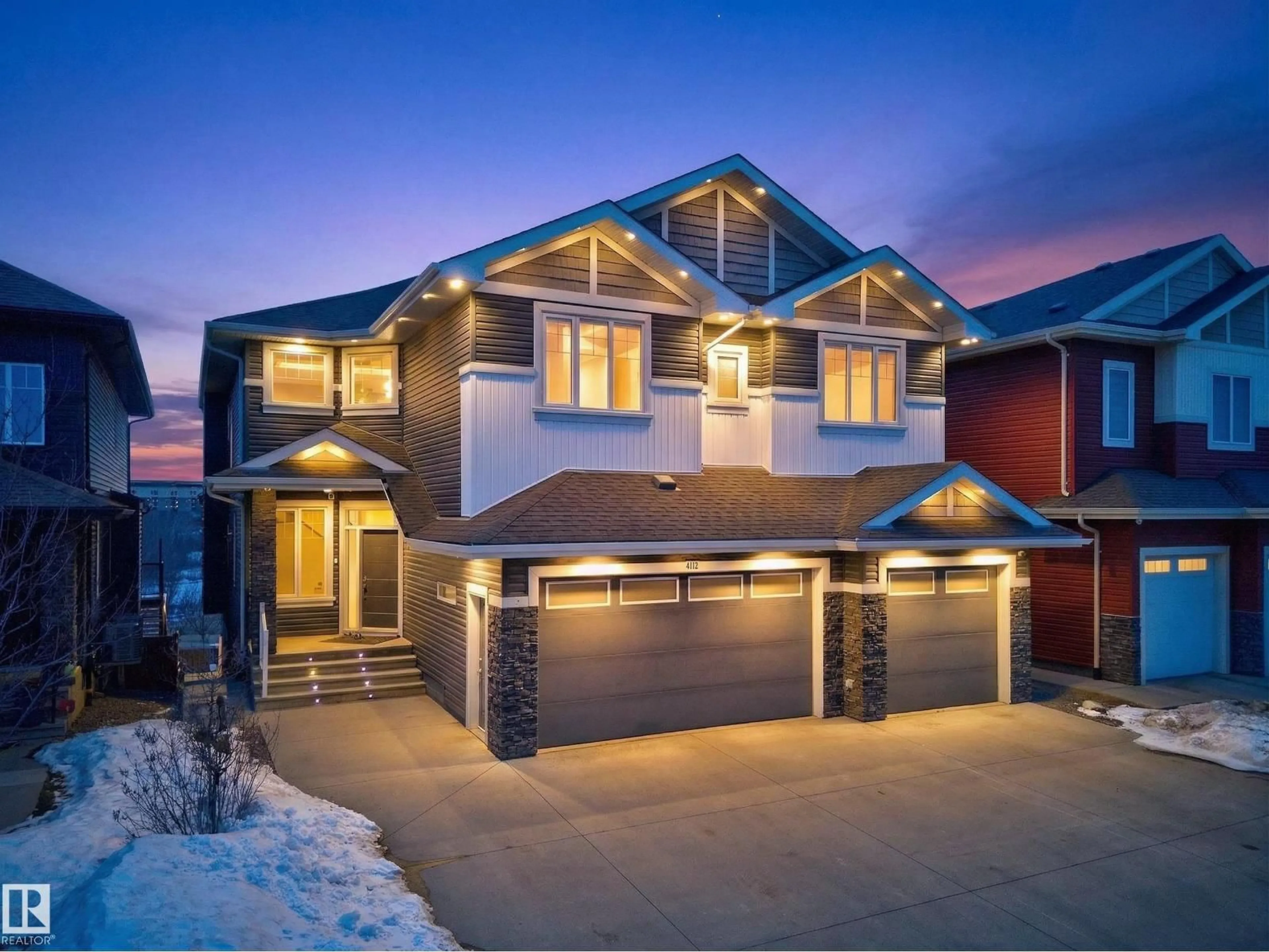 Home with brick exterior material, street for 4112 8 ST, Edmonton Alberta T6T0T3