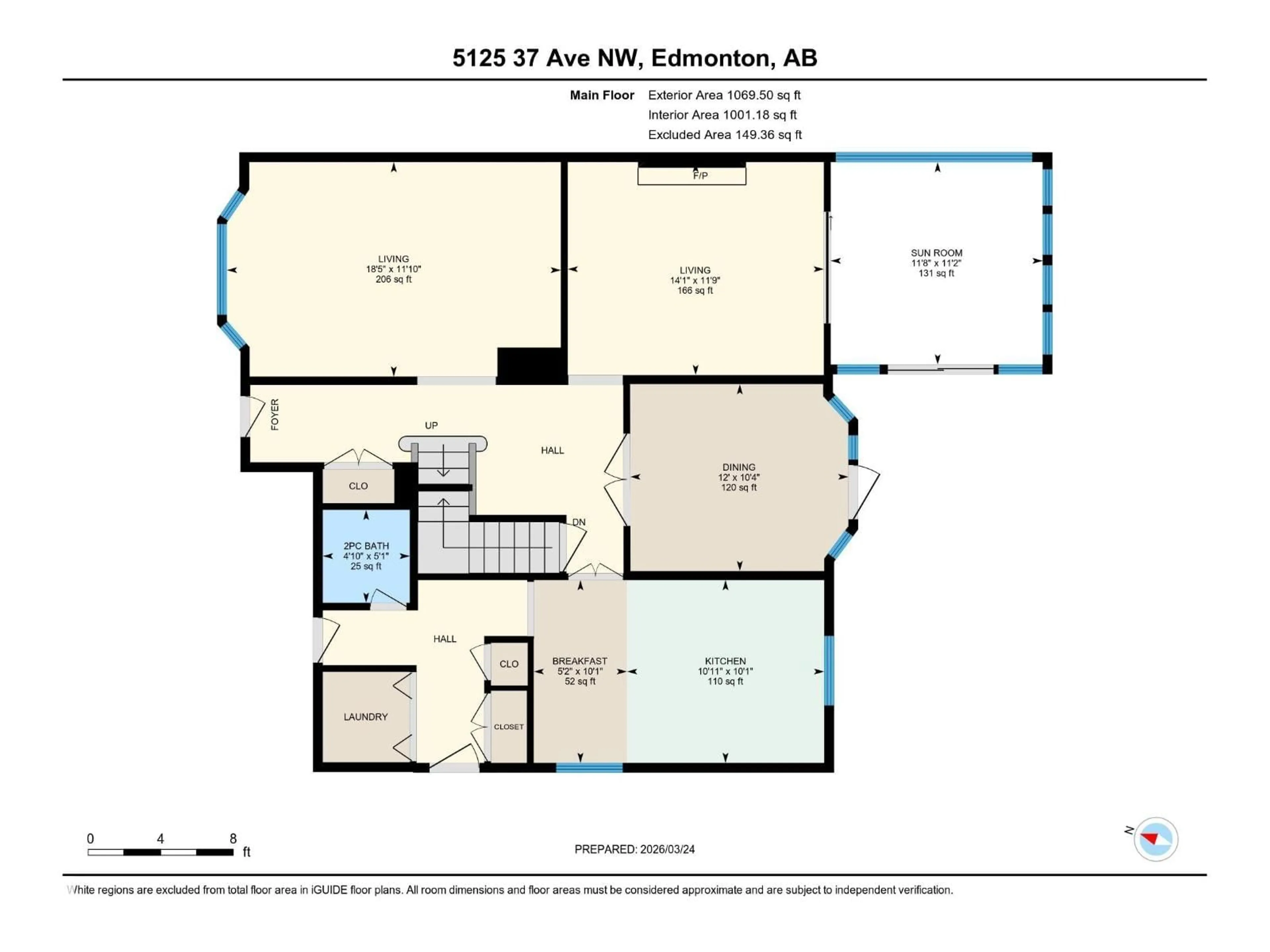 Floor plan for 5125 37 AV, Edmonton Alberta T6L1V6