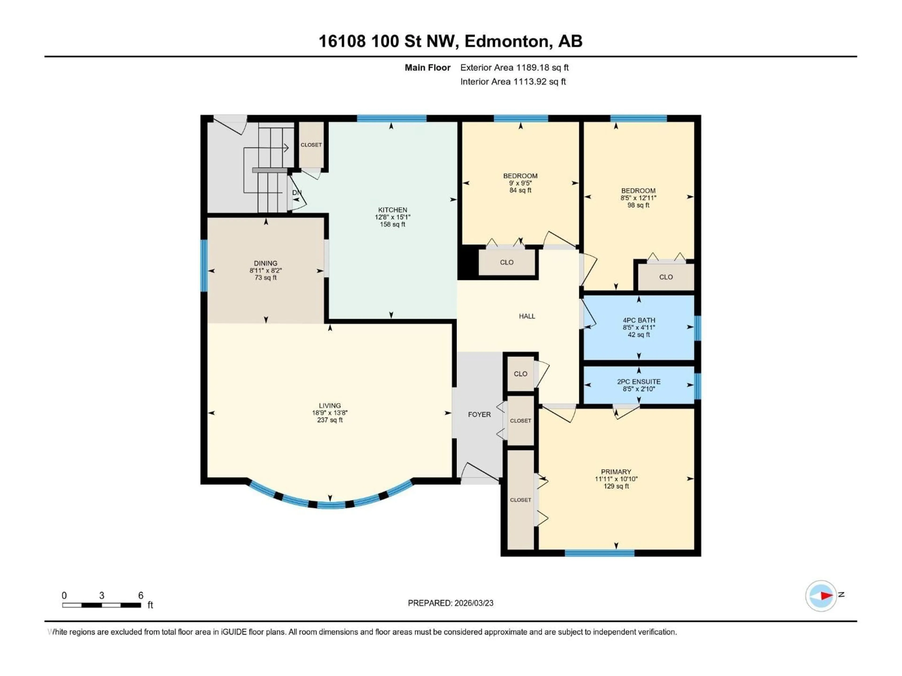 Floor plan for 16108 100 NW, Edmonton Alberta T5X4R7