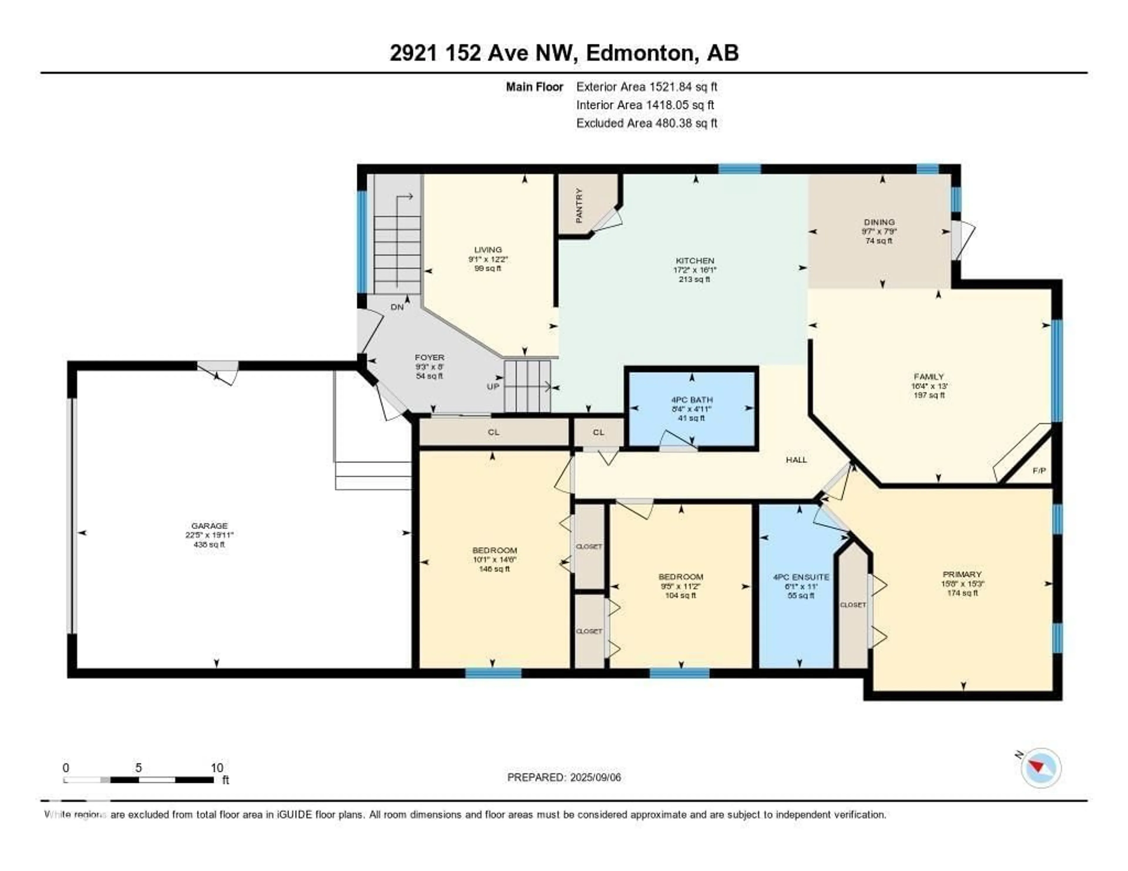 Floor plan for 2921 152 AV, Edmonton Alberta T5Y2Y4