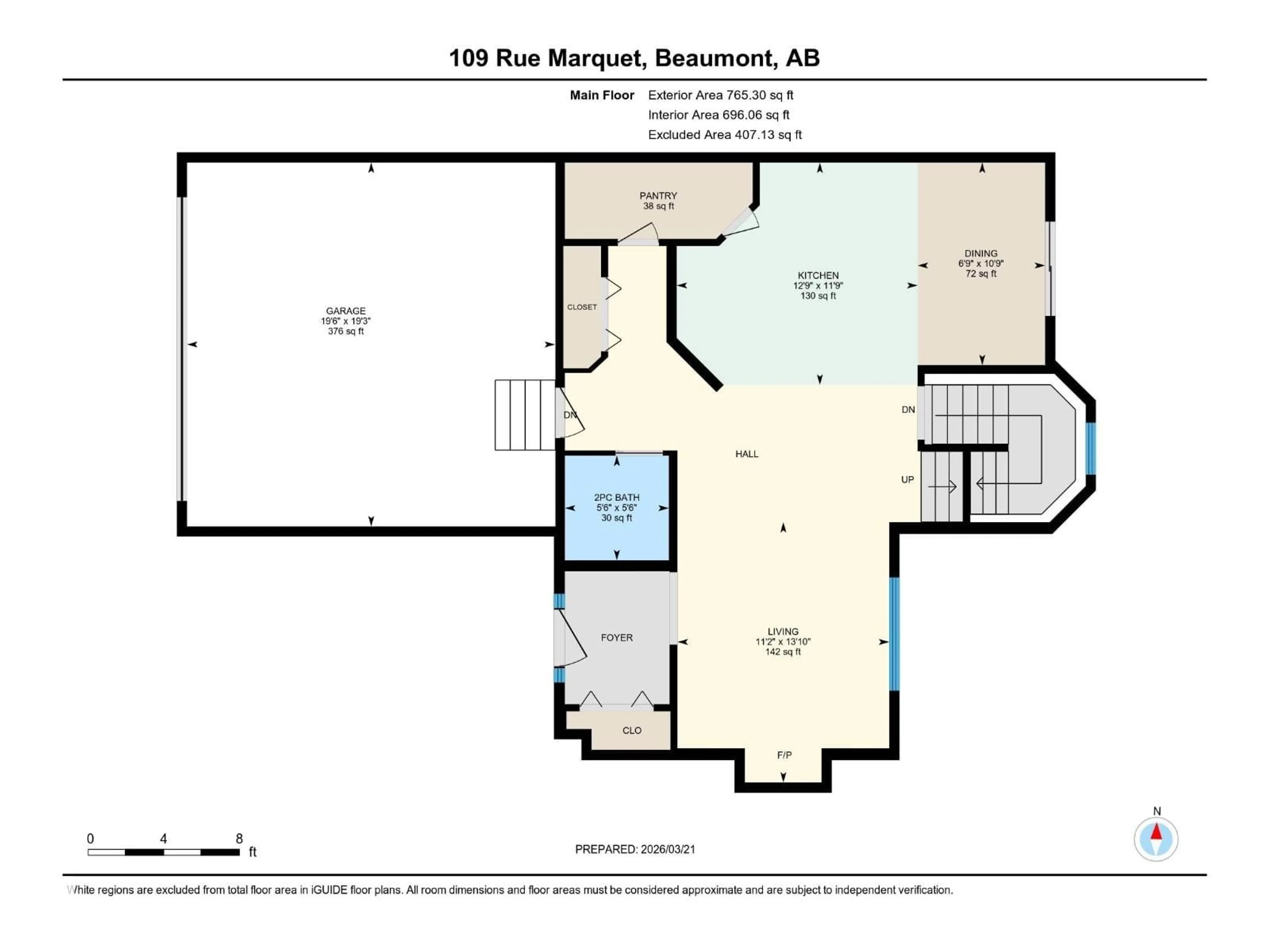 Floor plan for 109 RUE MARQUET, Beaumont Alberta T4X1W2